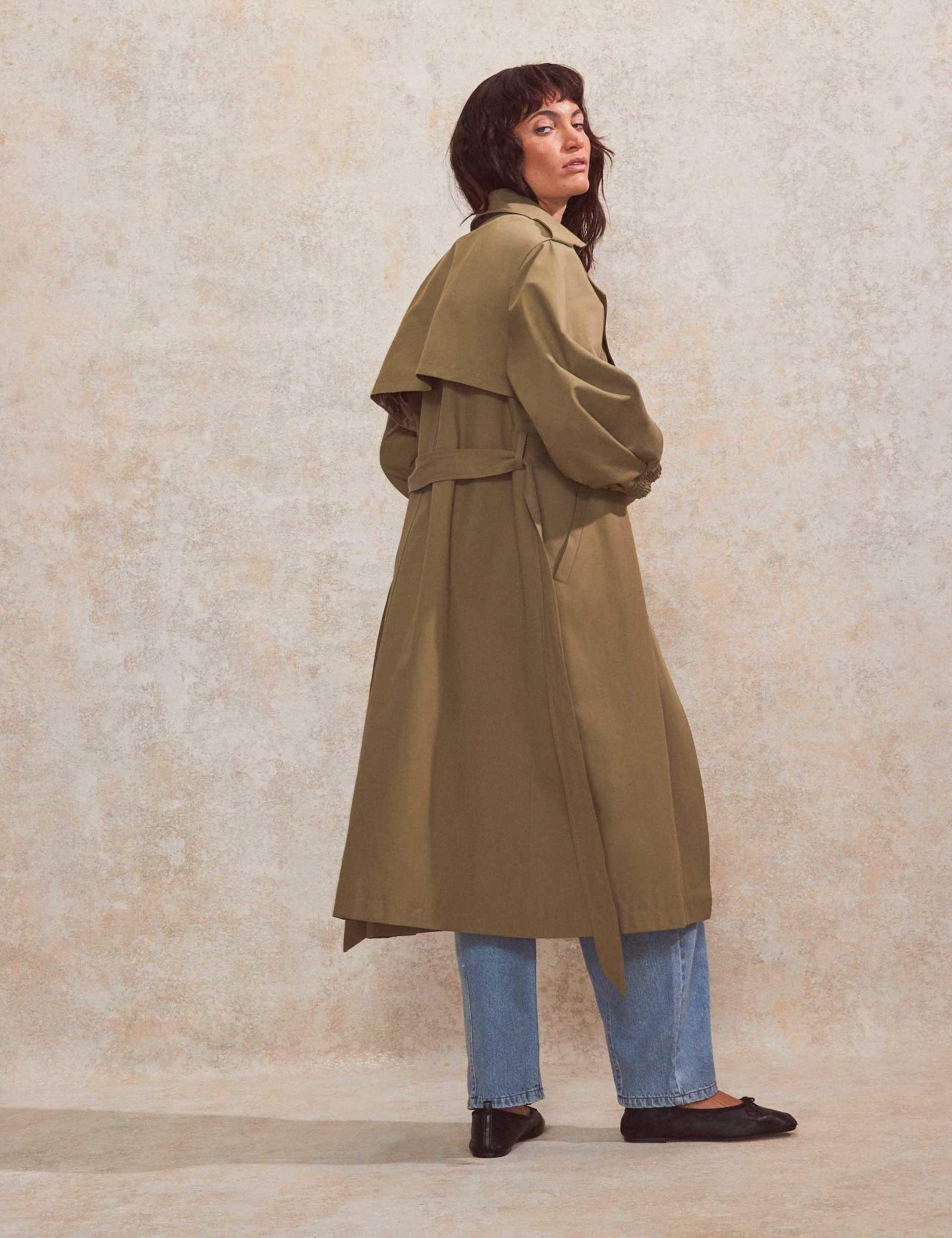Cotton Blend Longline Trench Coat 4 of 11