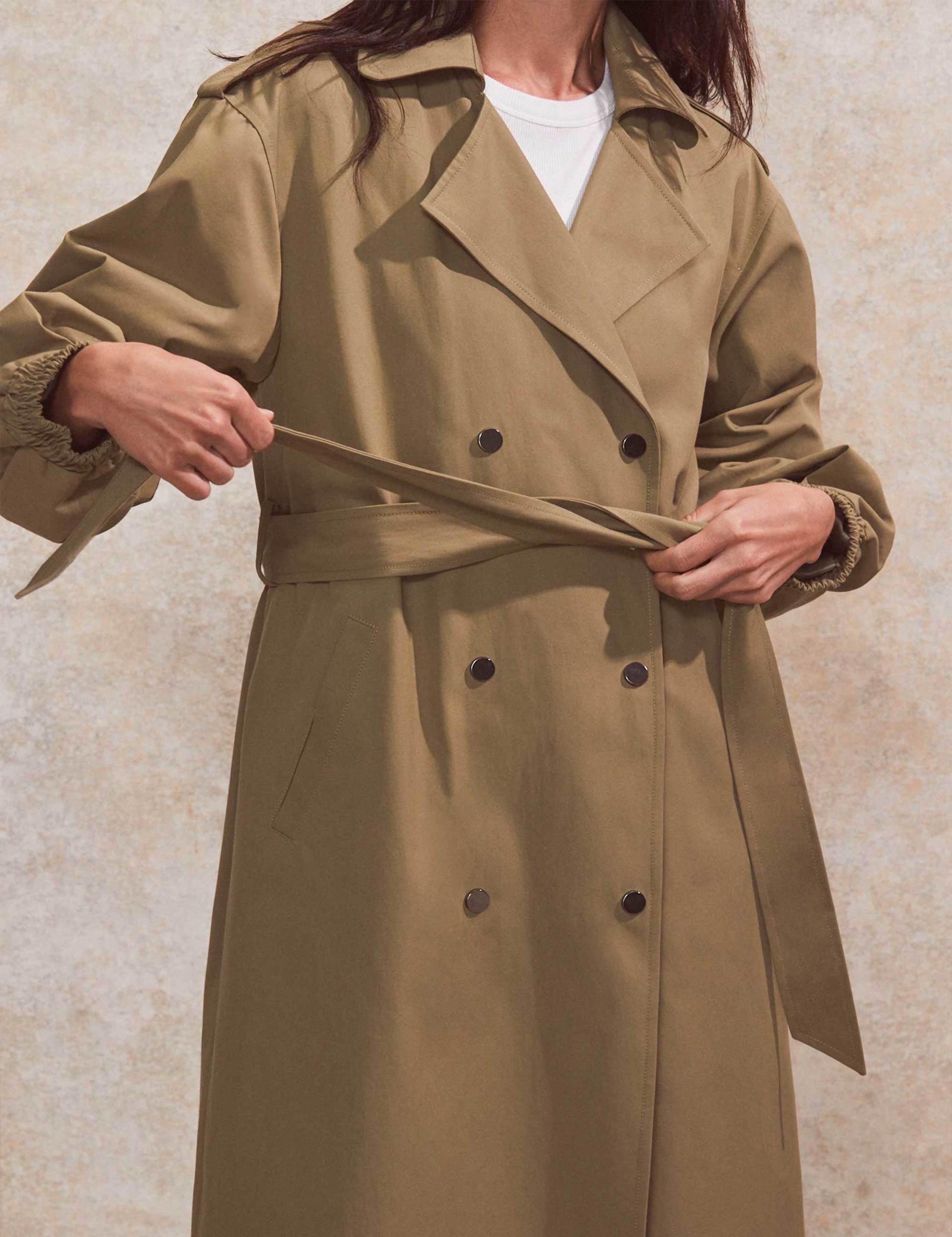 Cotton Blend Longline Trench Coat 6 of 11