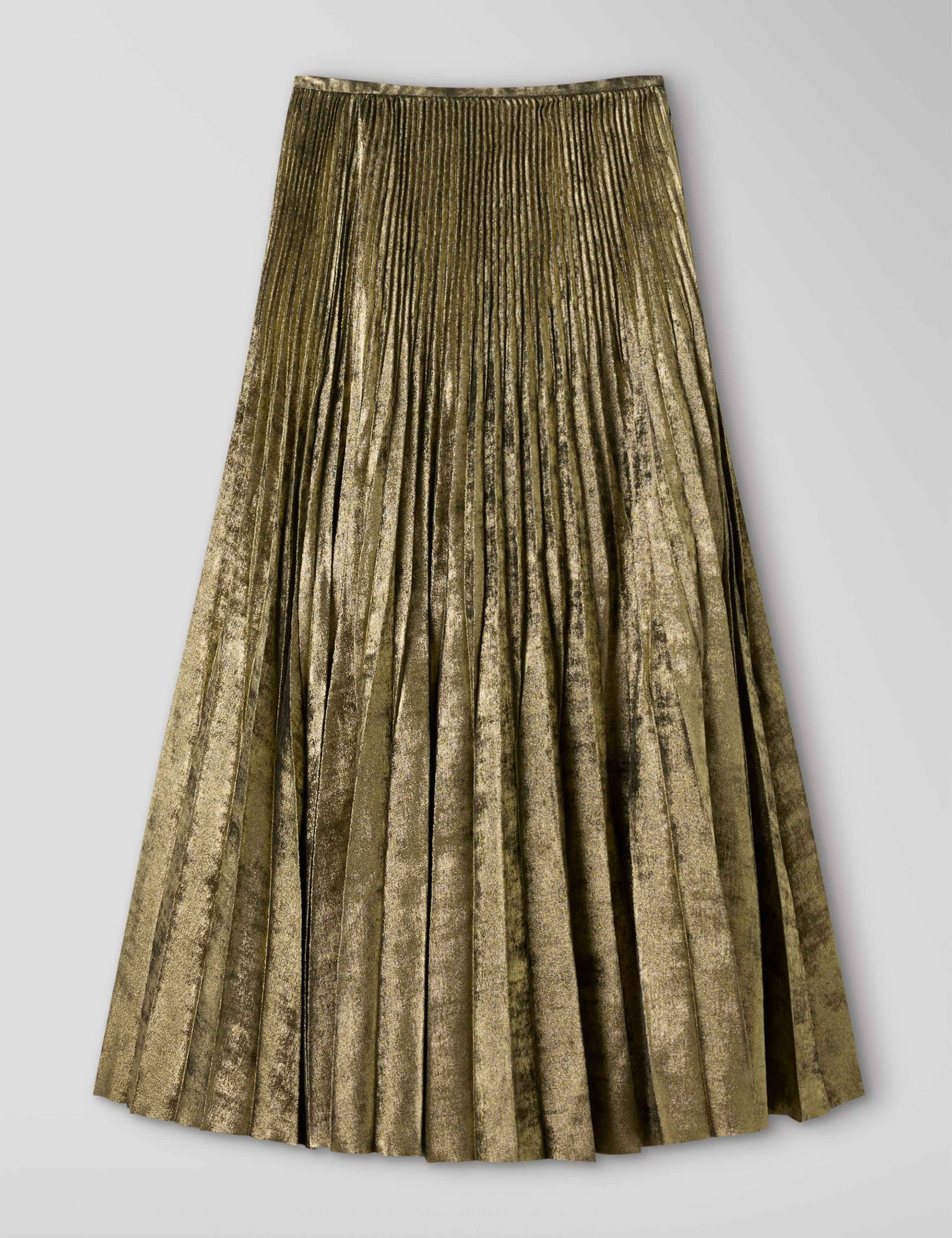 Metallic Pleated Midi Skirt 2 of 6