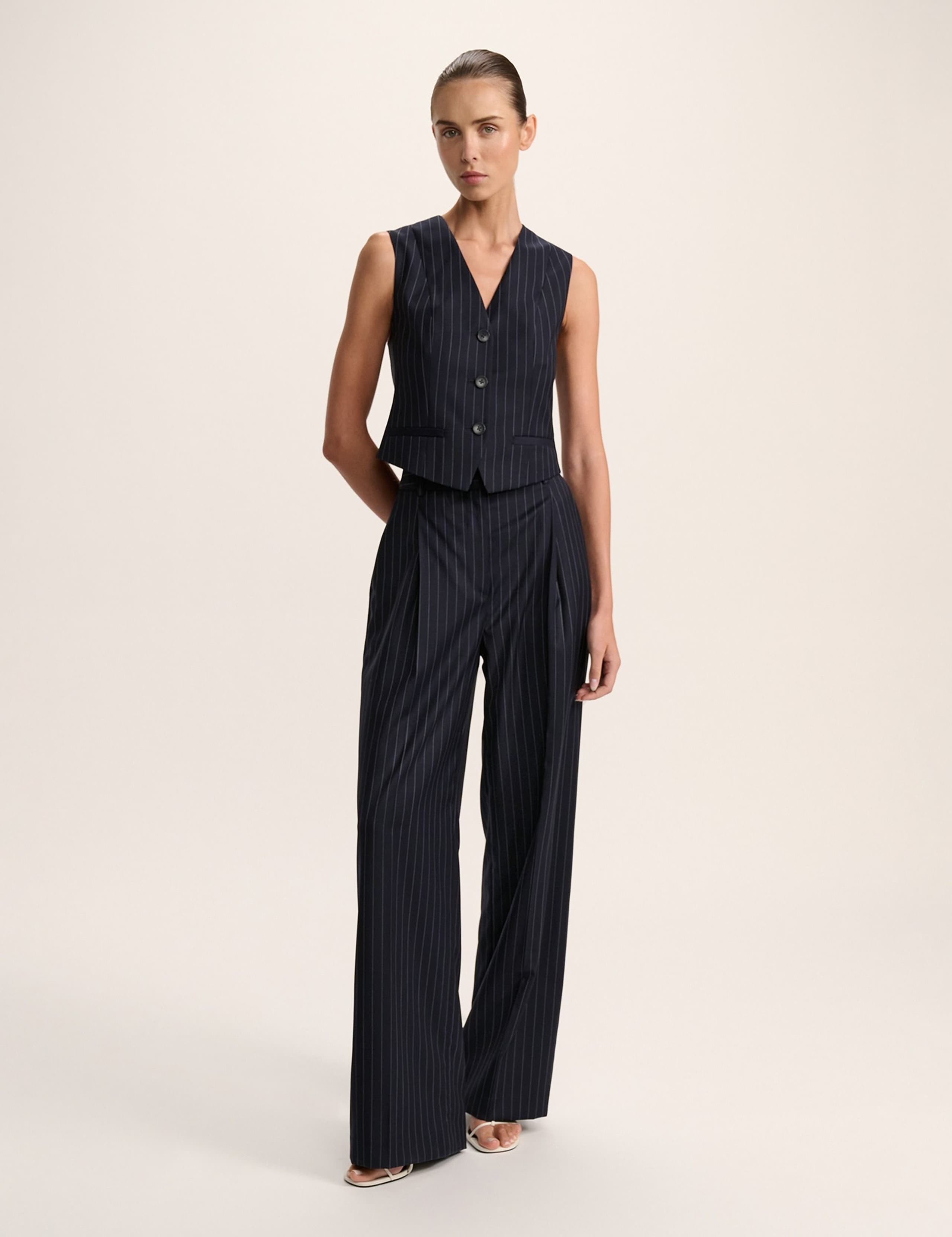 Wool Blend Striped Waistcoat 4 of 8