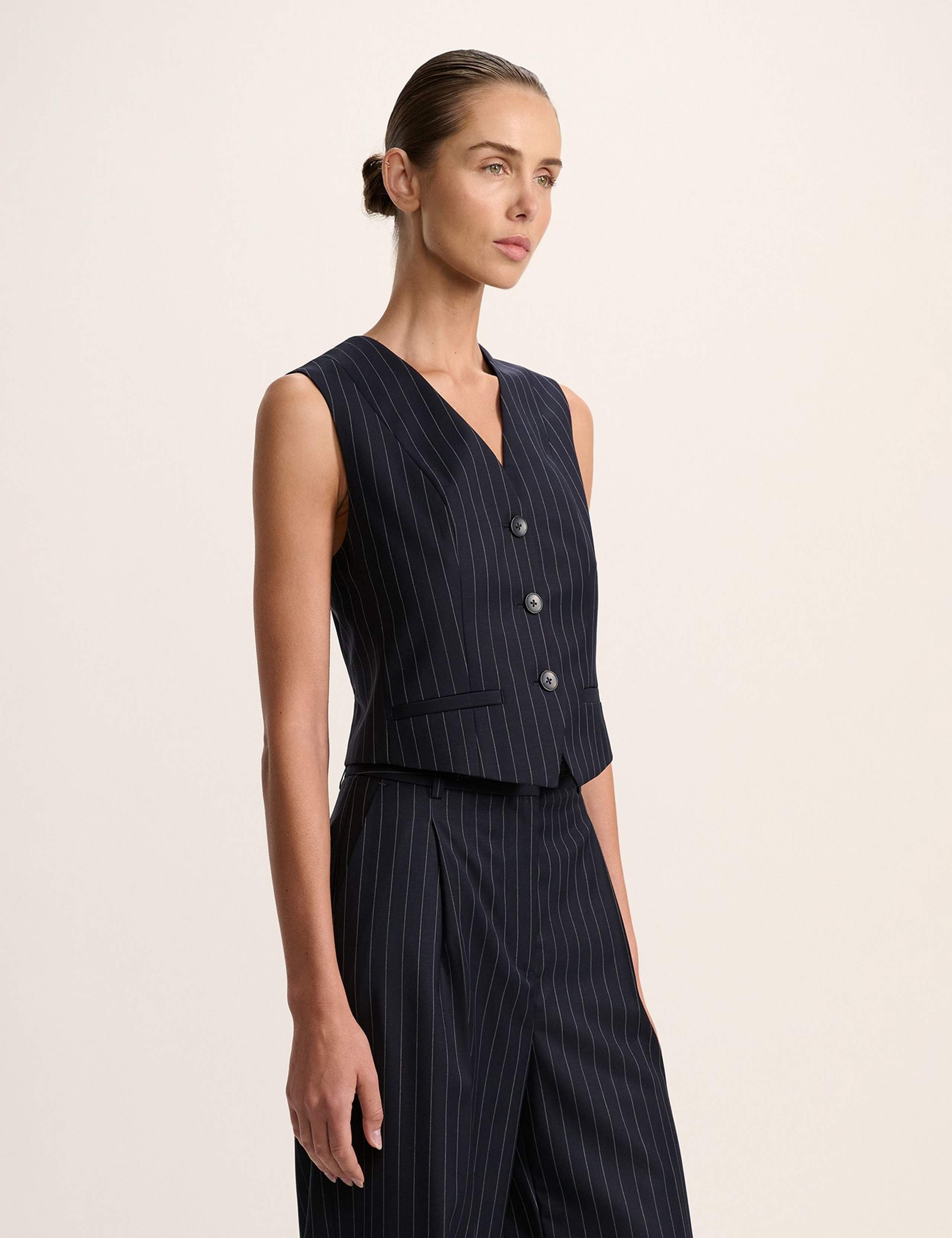 Wool Blend Striped Waistcoat 5 of 8