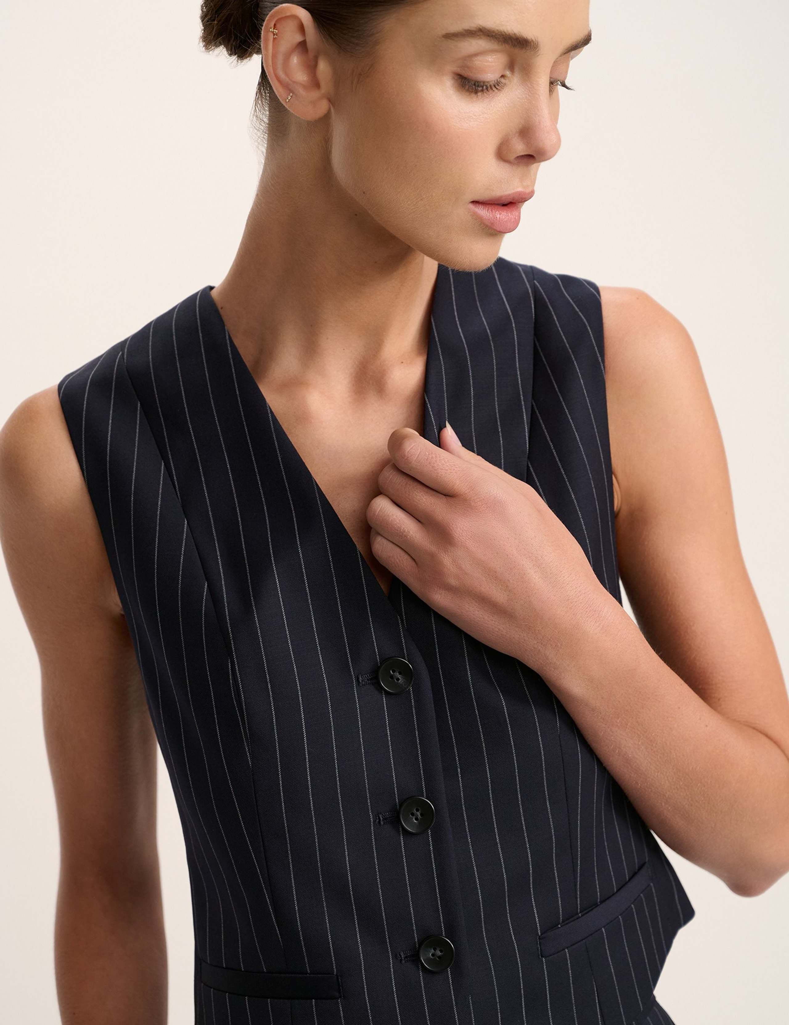 Wool Blend Striped Waistcoat 8 of 8