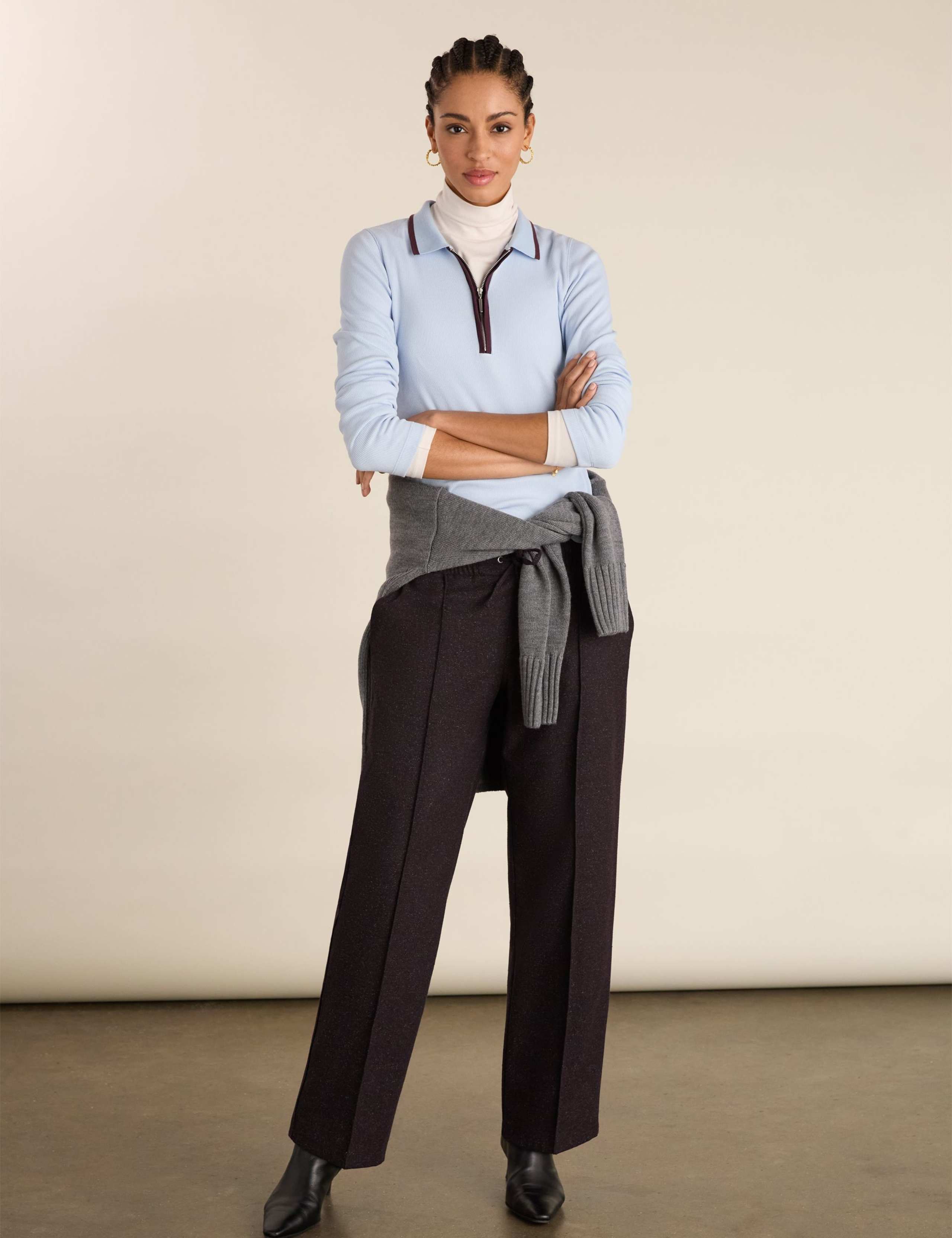 Pure Cotton Collared Half Zip Top 4 of 6