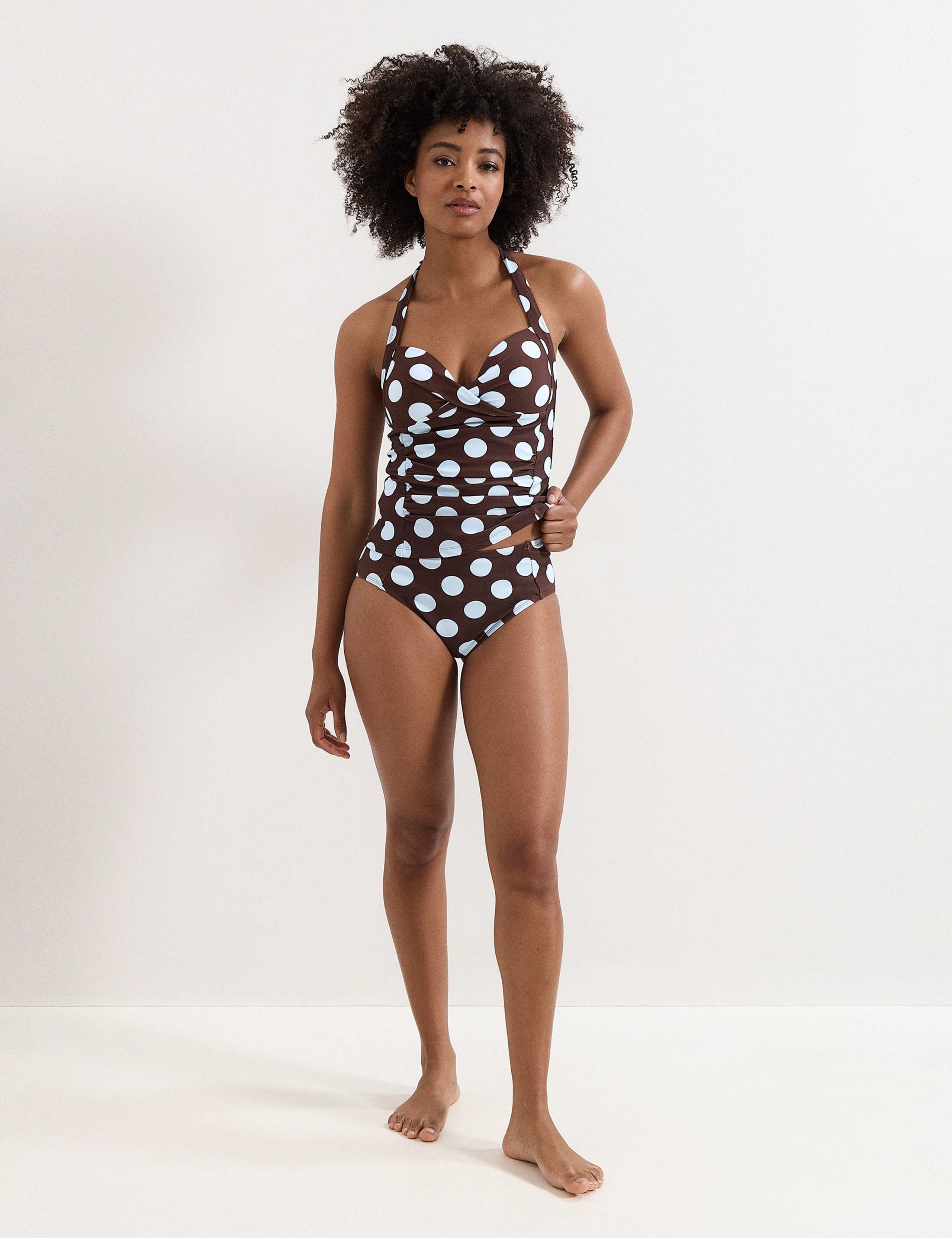 Polka Dot High Waisted Bikini Bottoms 3 of 7