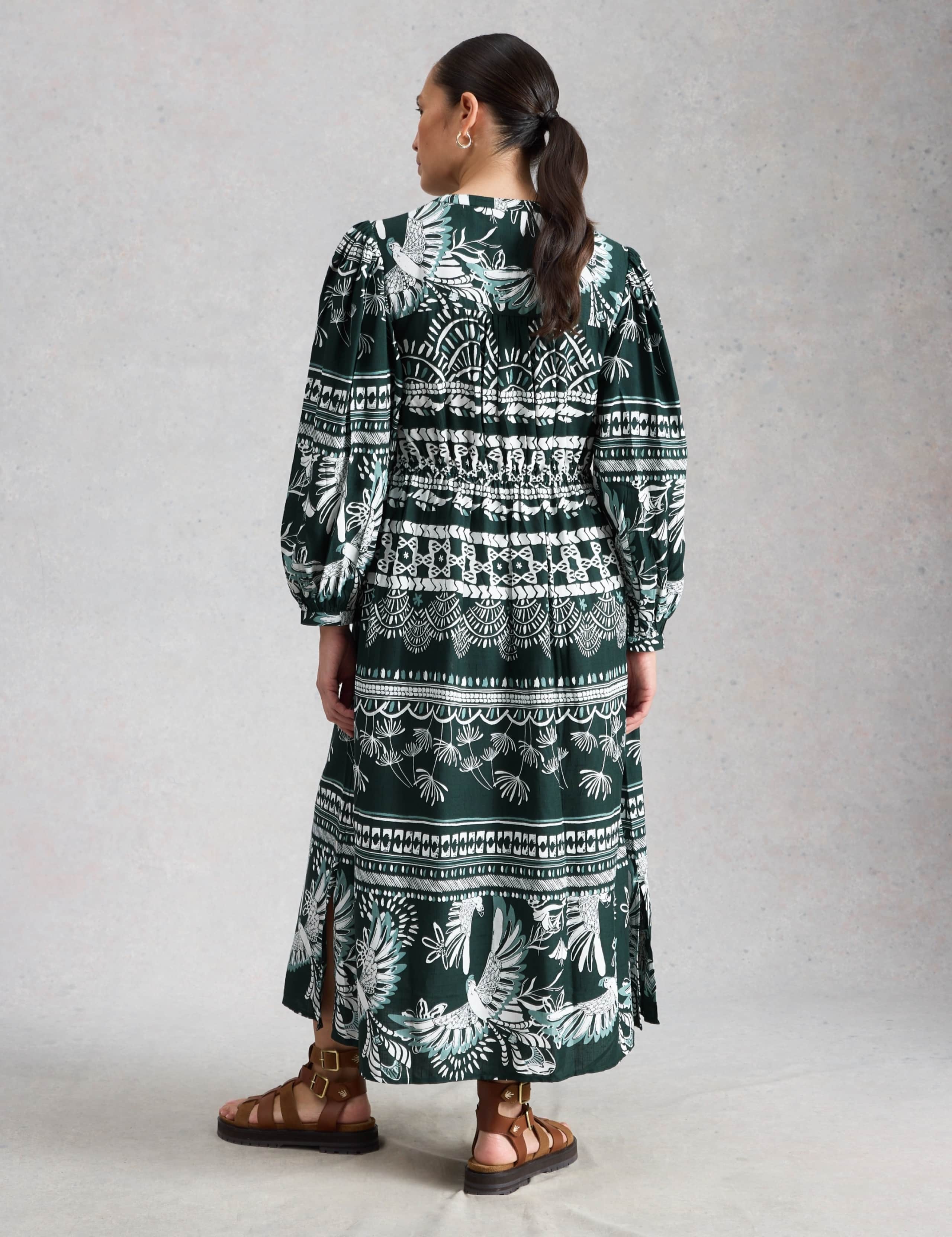 Printed Tie Waist Midi Tea Dress 5 of 6