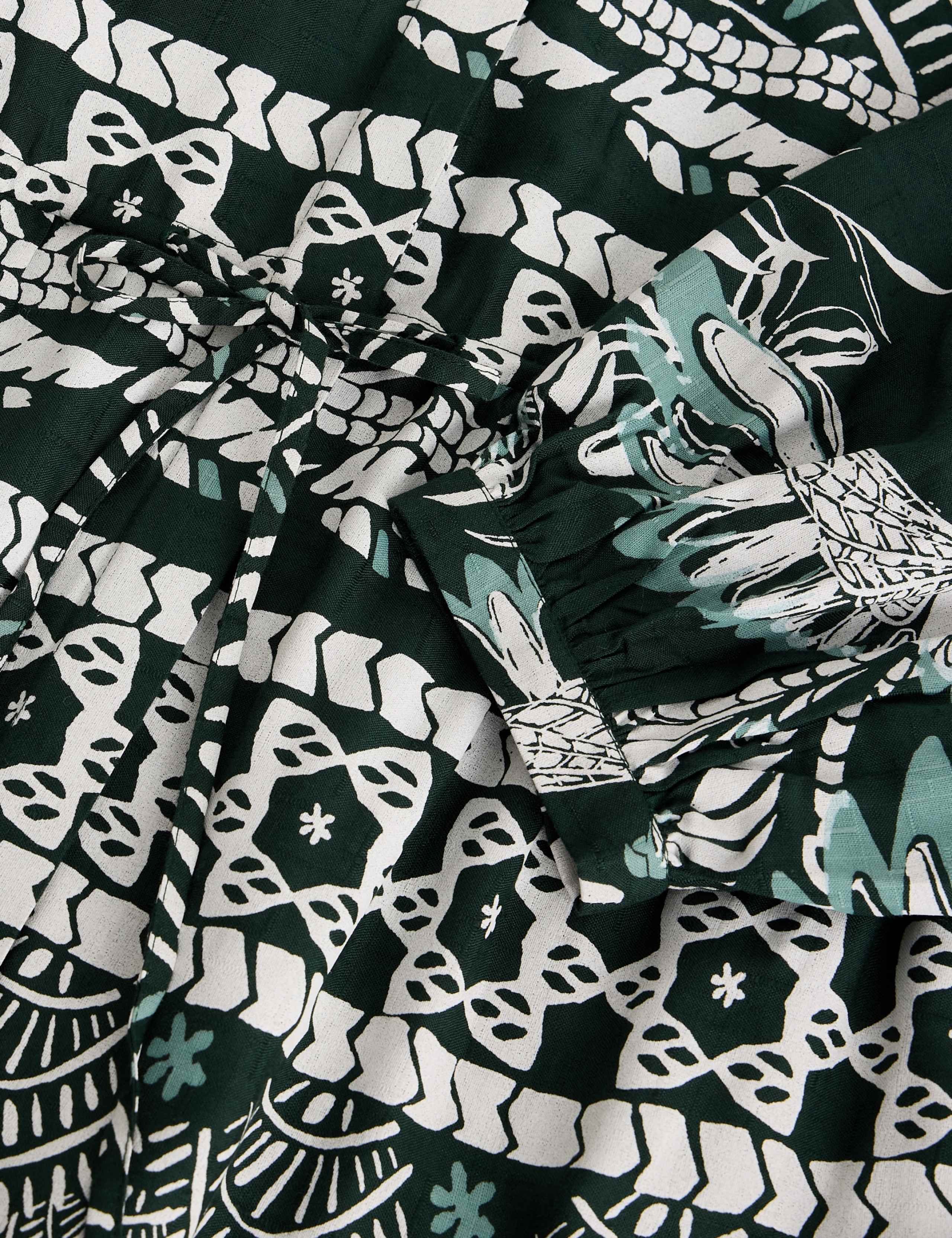Printed Tie Waist Midi Tea Dress 6 of 6