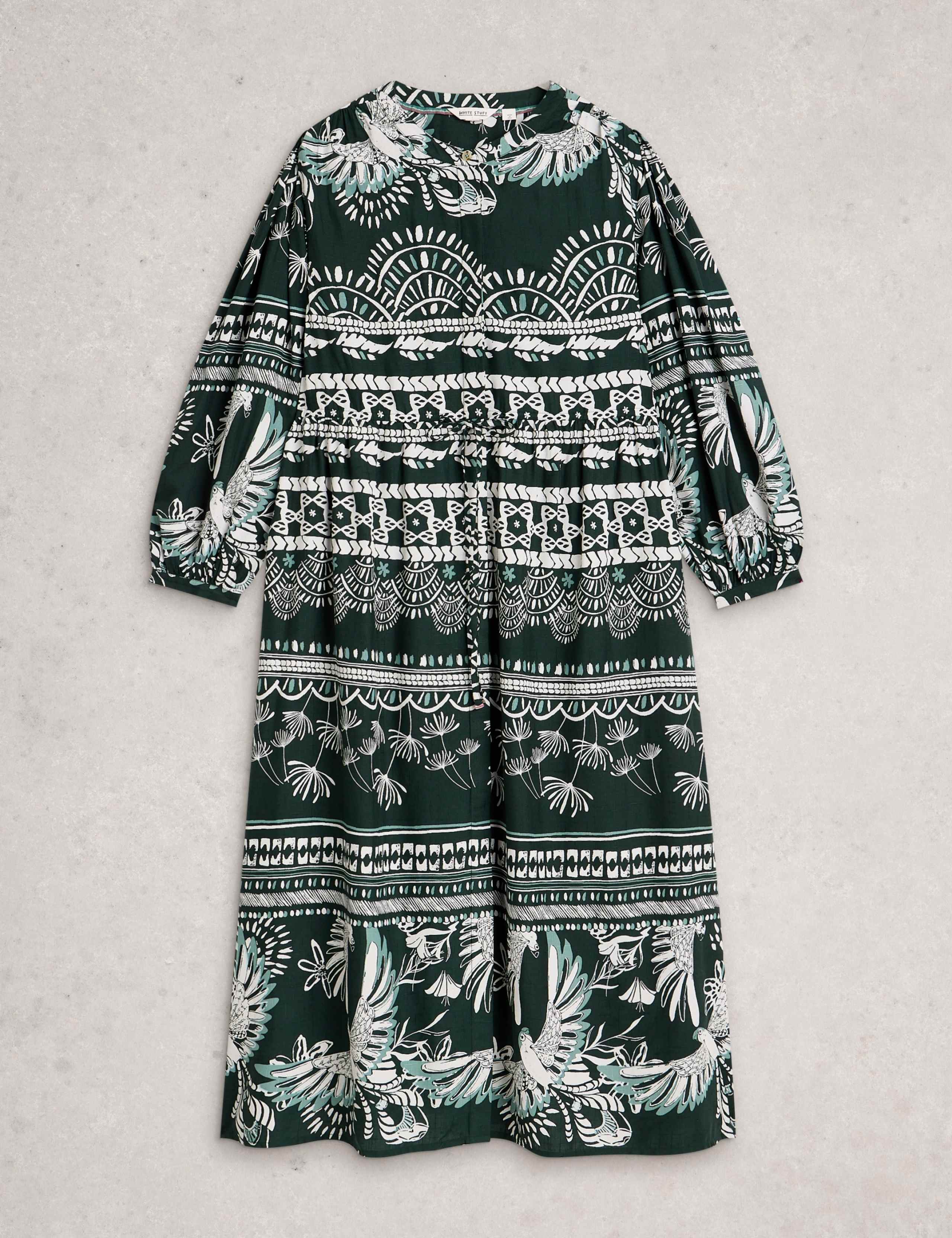 Printed Tie Waist Midi Tea Dress 2 of 6