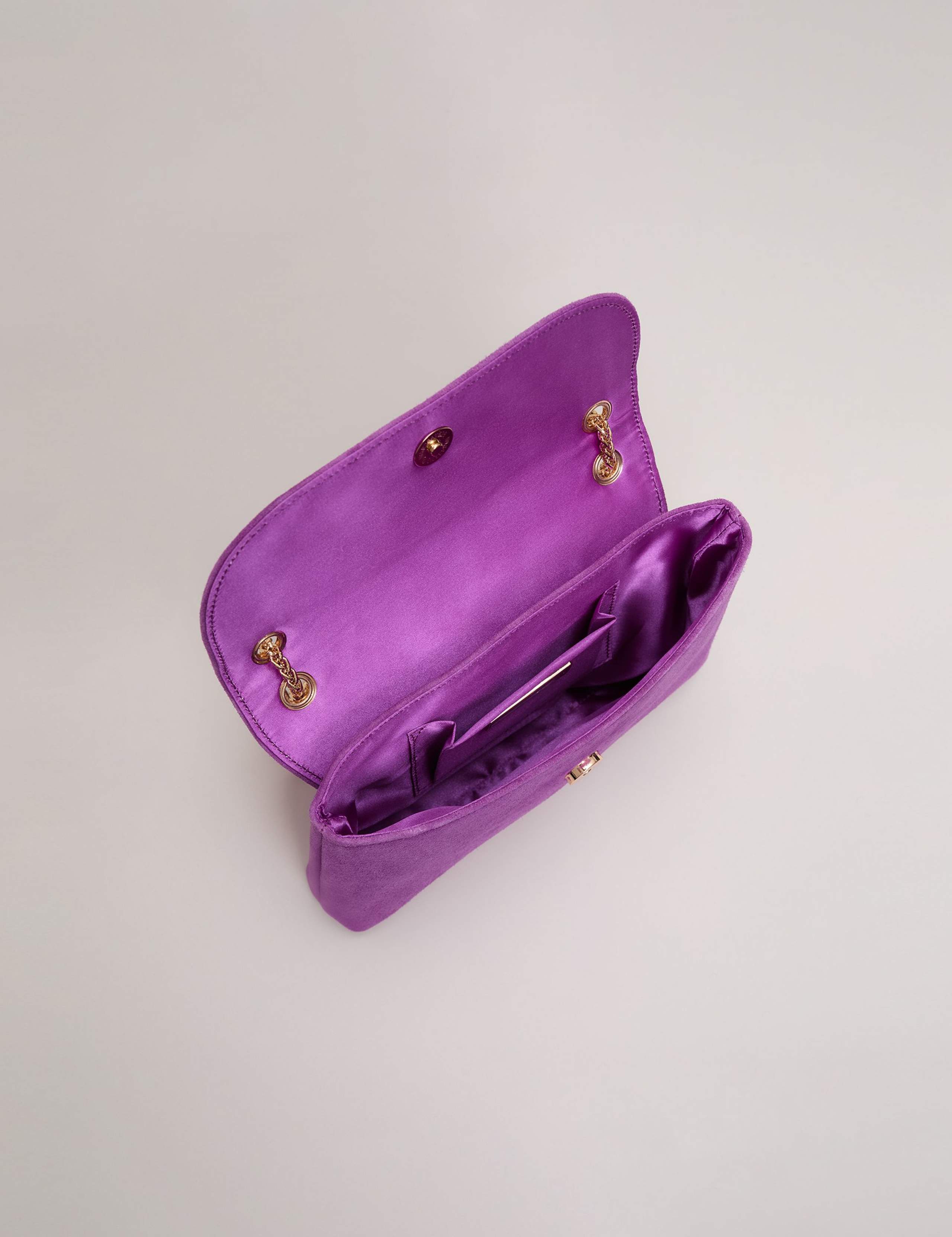 Suede Chain Strap Clutch Bag 3 of 8