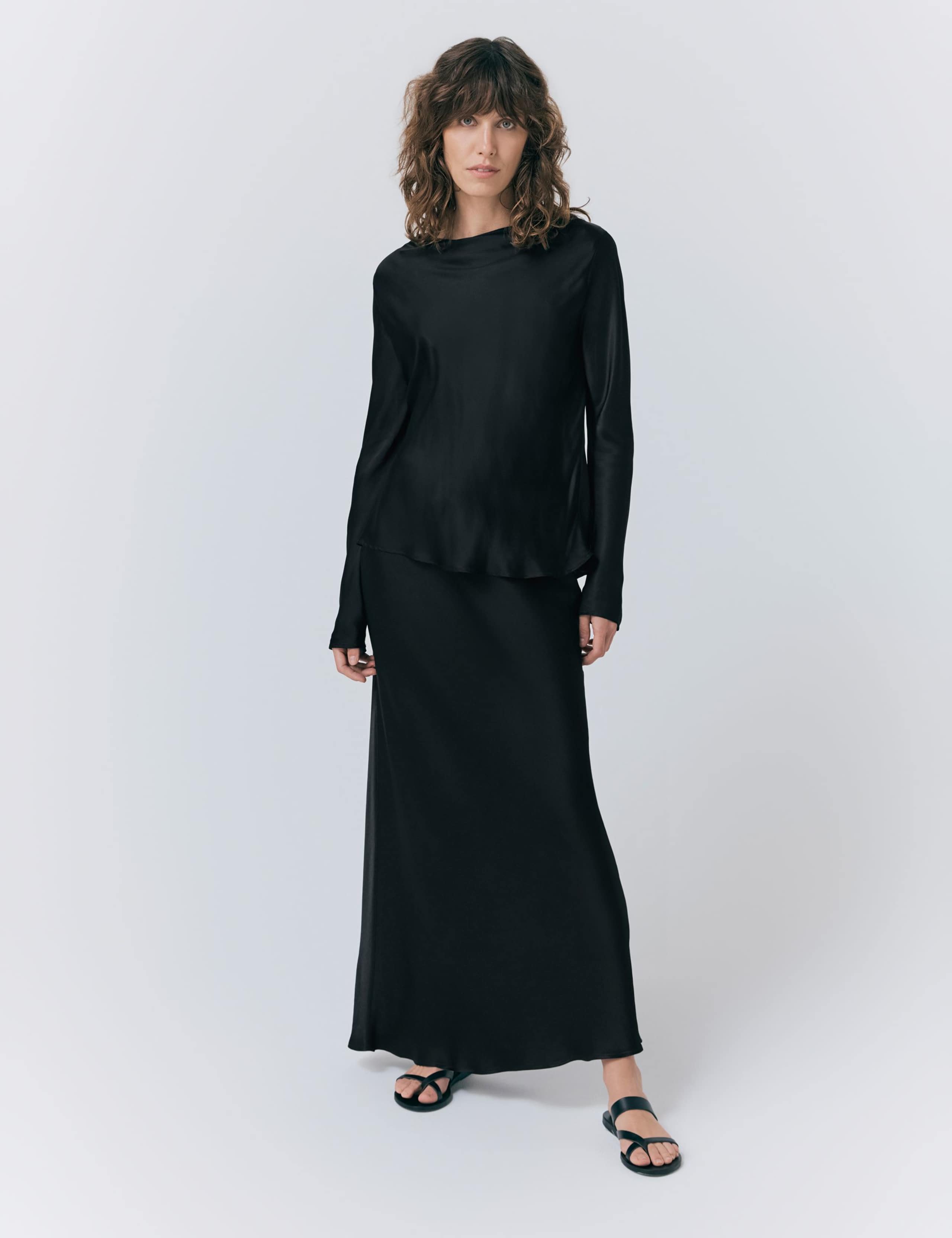Satin Cowl Neck Blouse 3 of 5