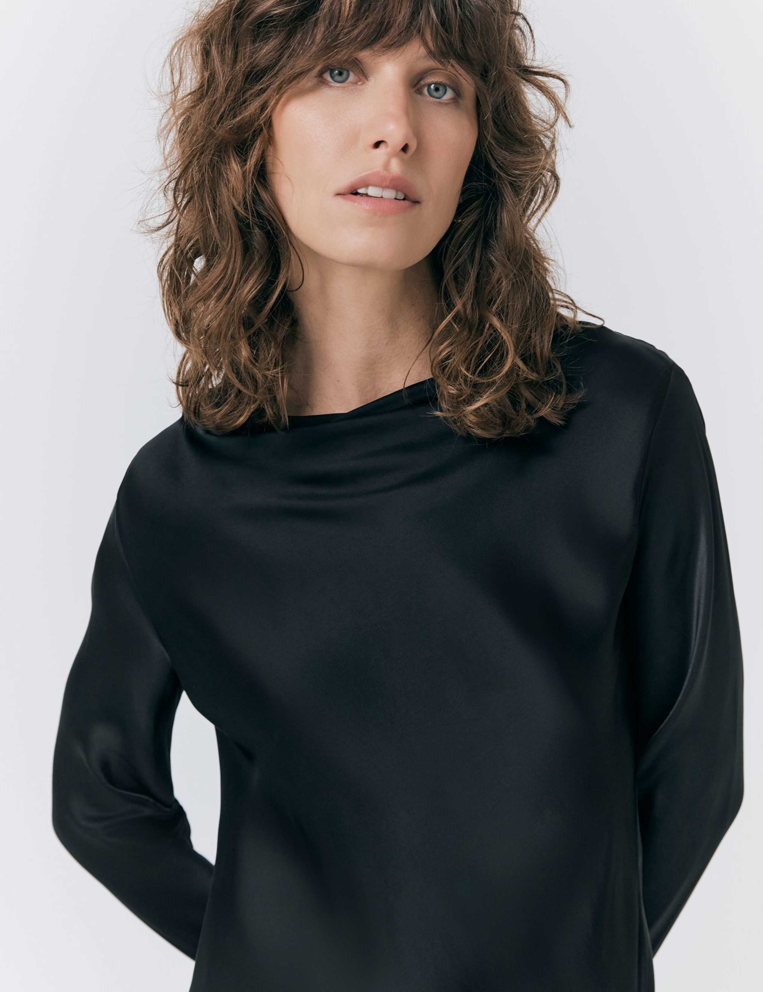 Satin Cowl Neck Blouse 5 of 5