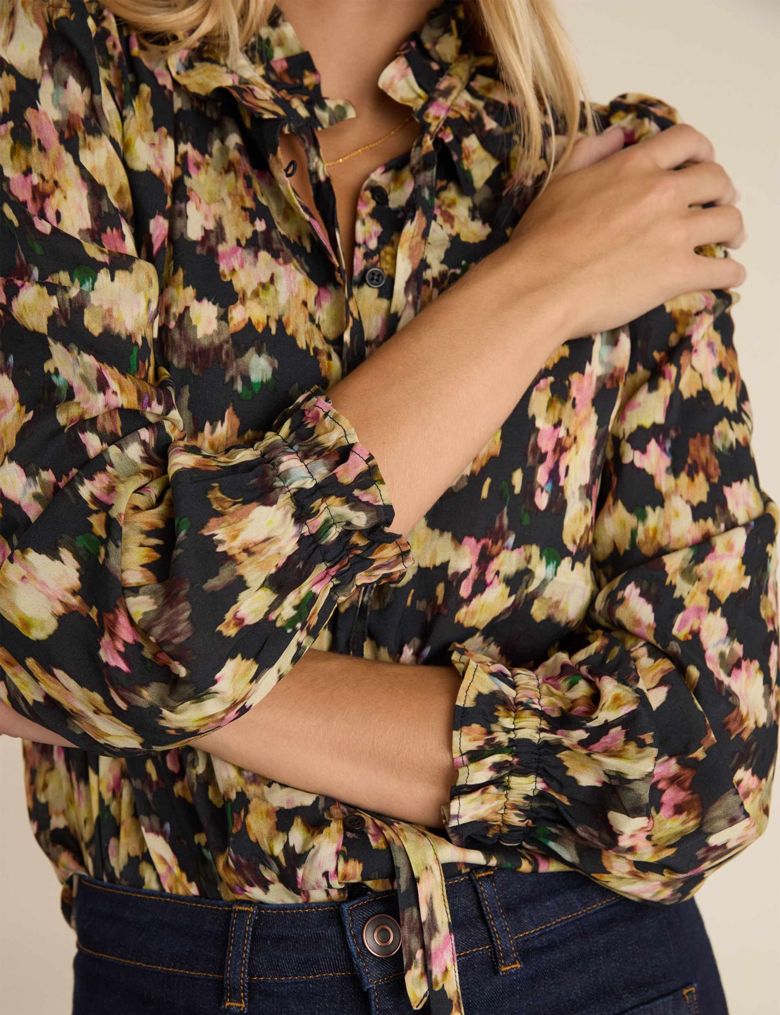 Printed Tie Neck Button Through Blouse 6 of 6