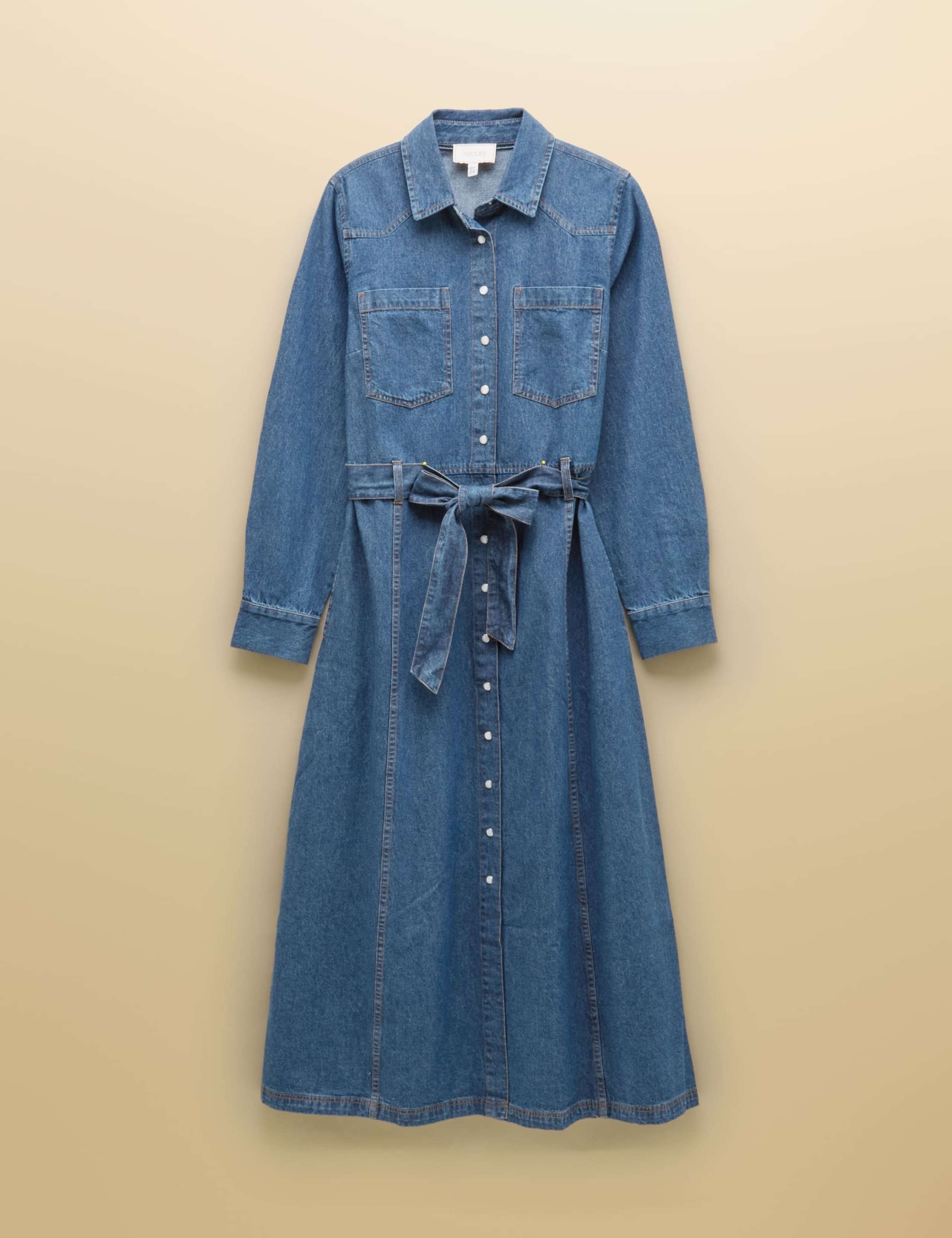 Denim Western Midi Shirt Dress 4 of 7