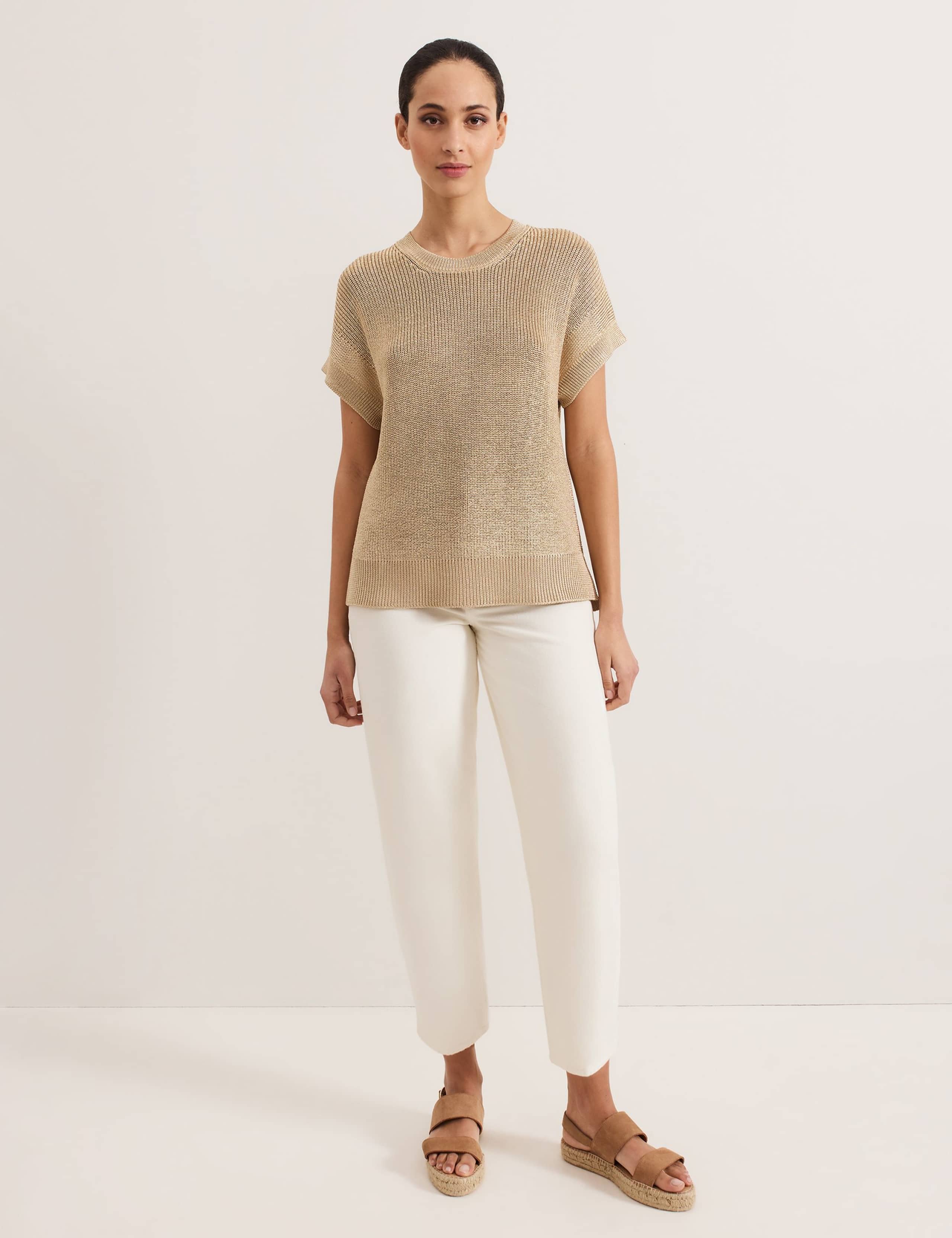 Metallic Textured Round Neck Jumper 3 of 7