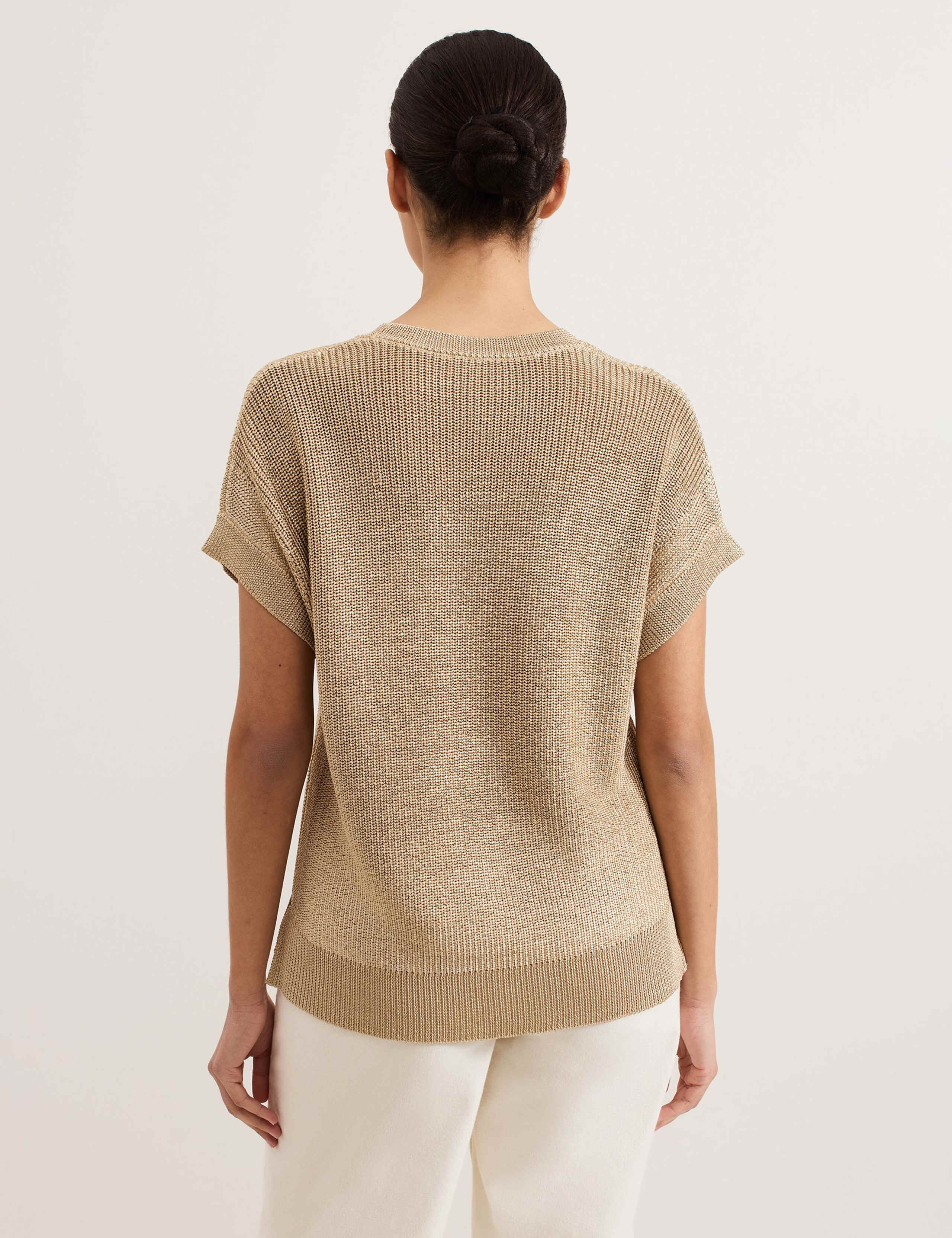 Metallic Textured Round Neck Jumper 7 of 7