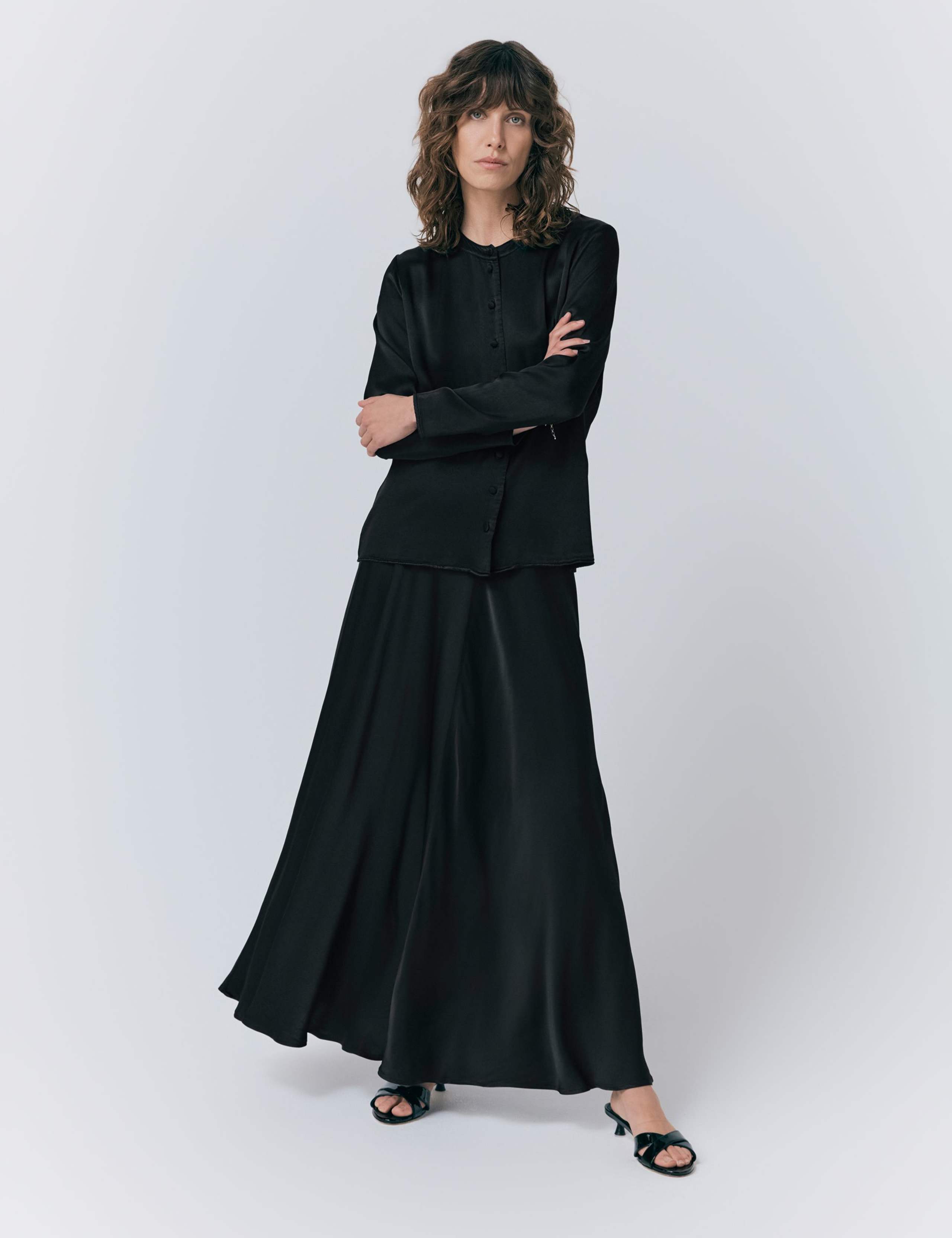 Satin Maxi Slip Skirt 3 of 4