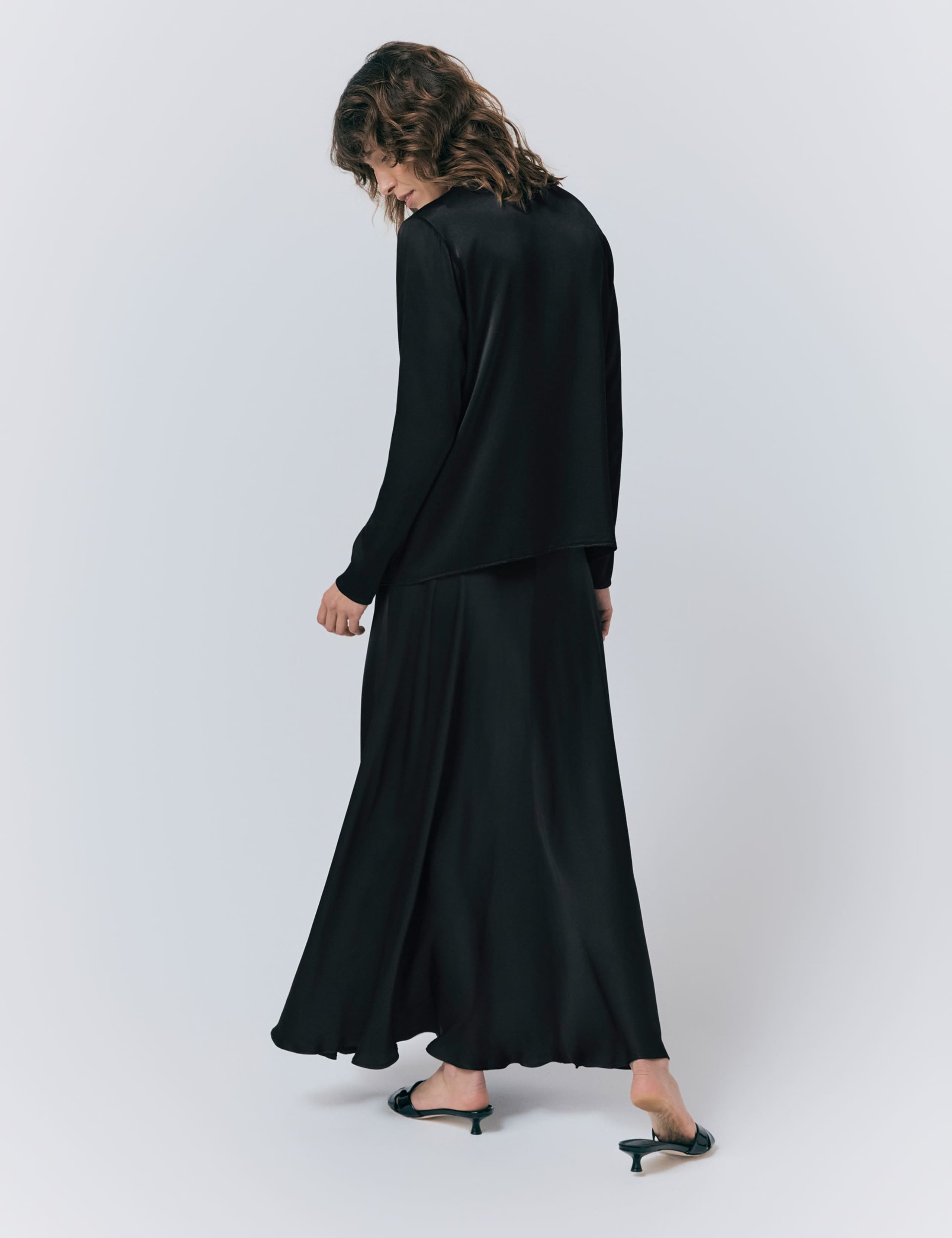 Satin Maxi Slip Skirt 4 of 4