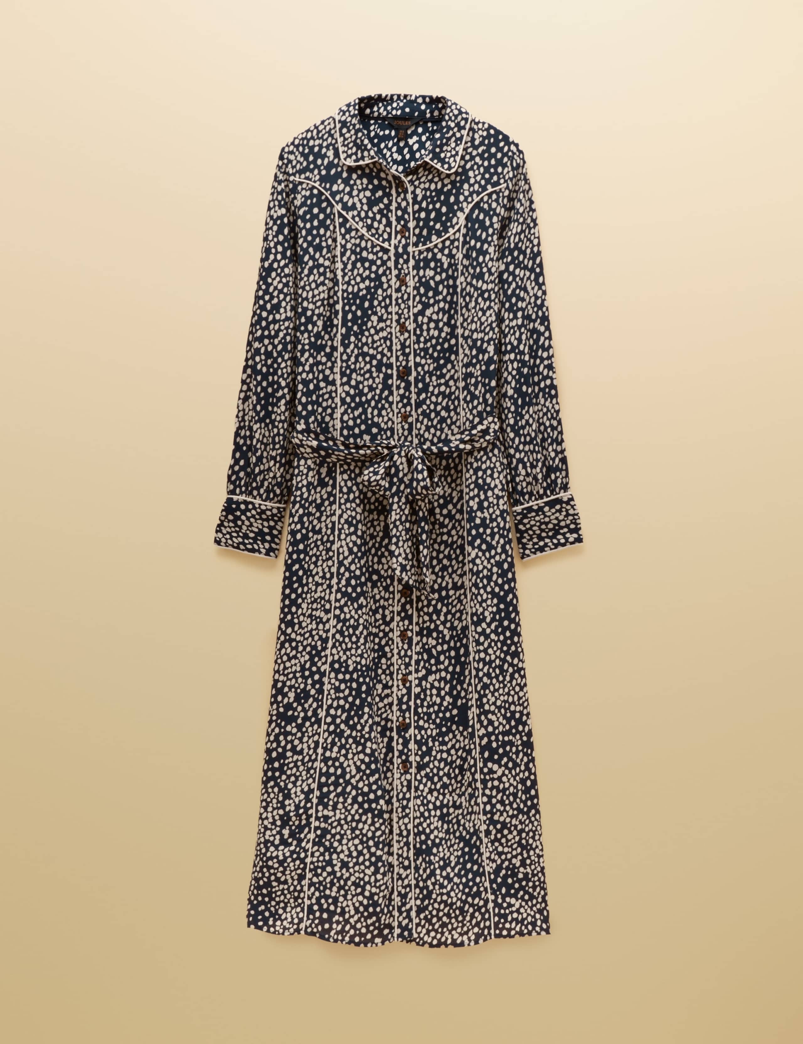 Polka Dot Collared Midi Shirt Dress 4 of 7