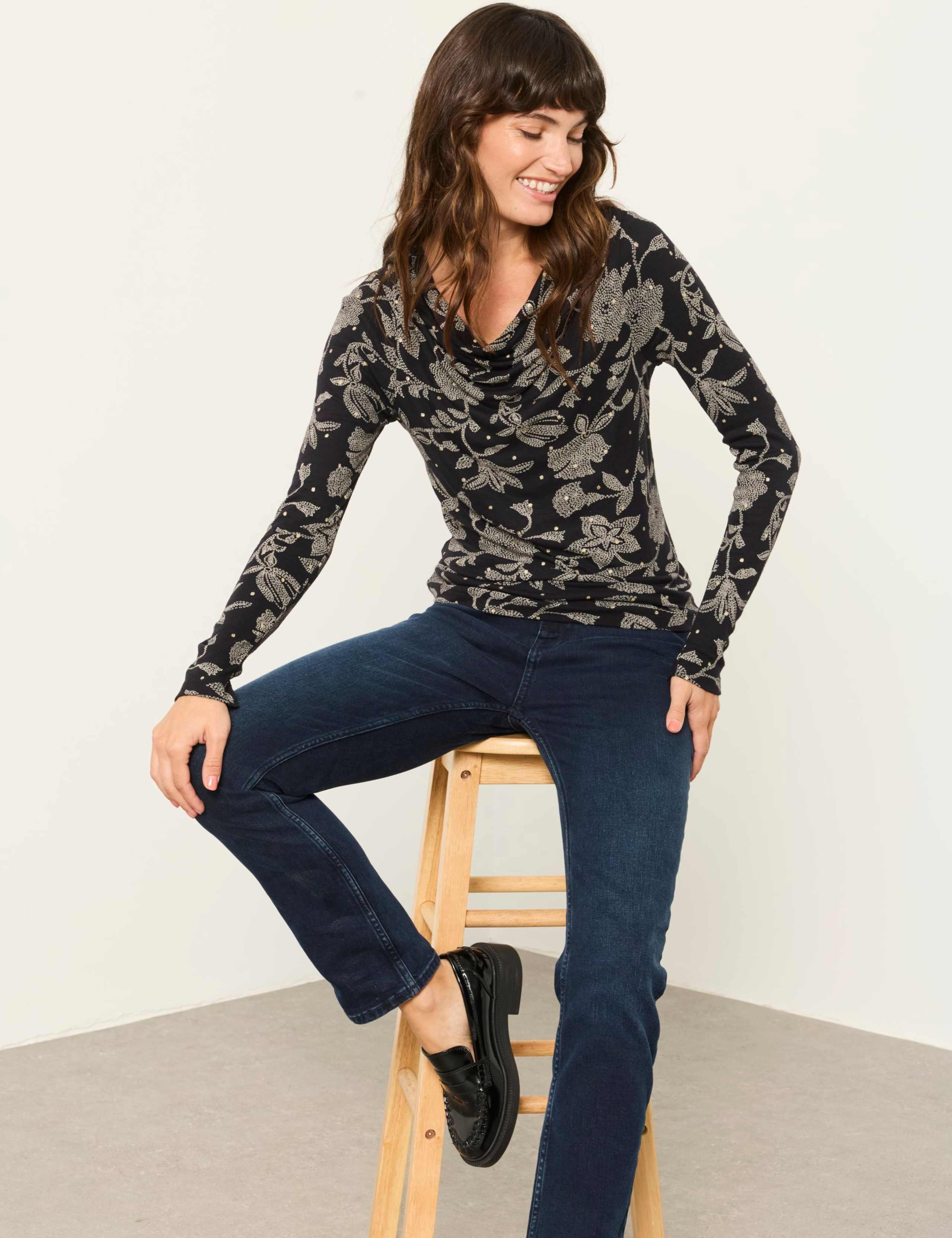 Ditsy Floral Cowl Neck Blouse 4 of 5