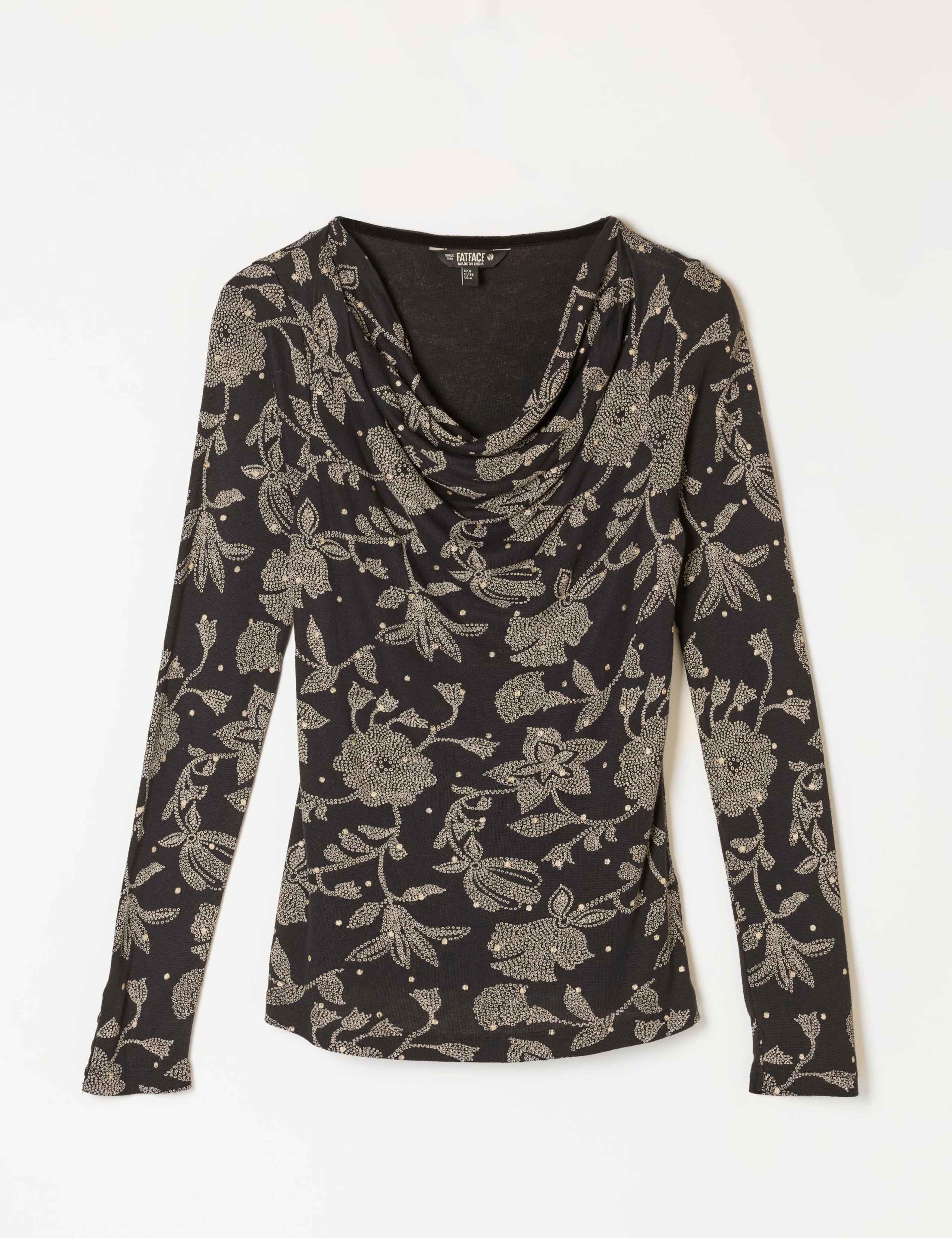 Ditsy Floral Cowl Neck Blouse 2 of 5