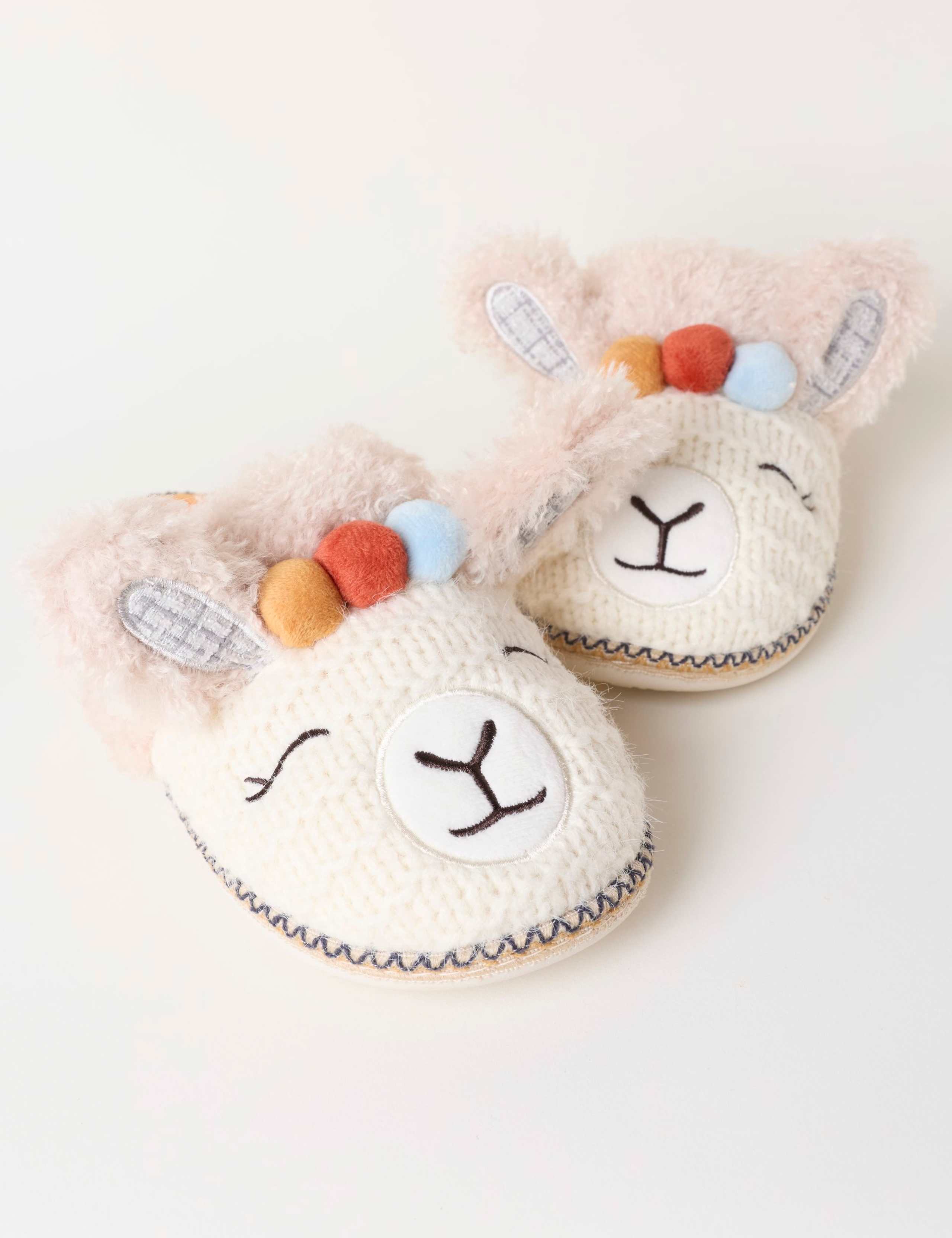 Knitted Alpaca Pom Pom Slippers 3 of 4