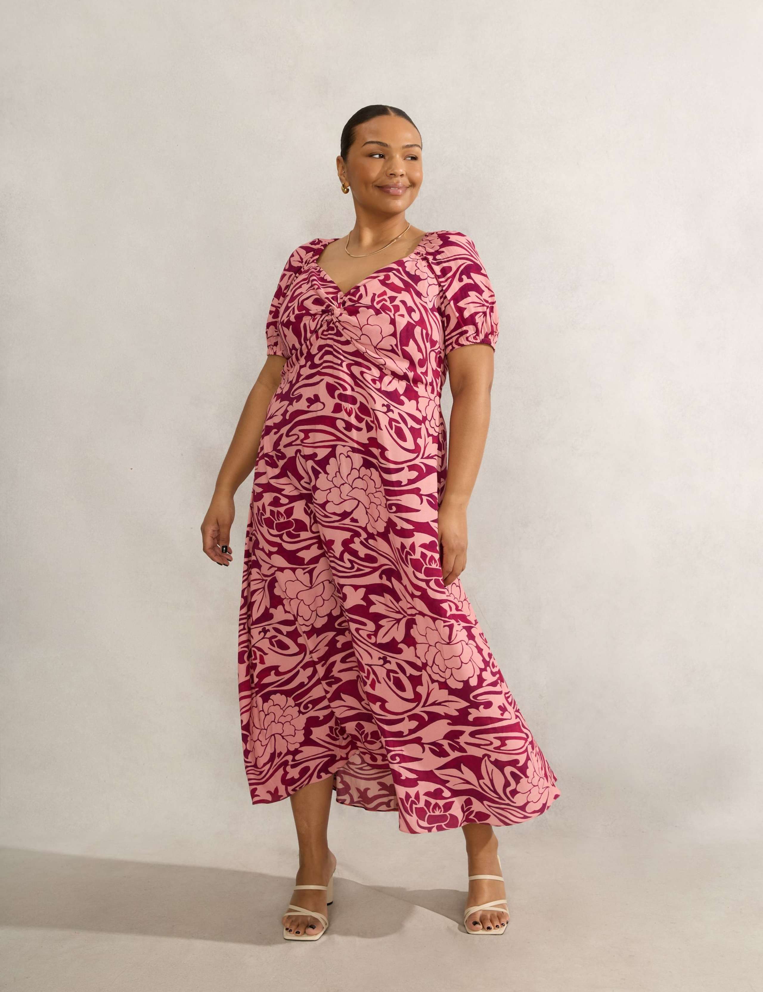 Floral V-Neck Maxi Tea Dress 3 of 5