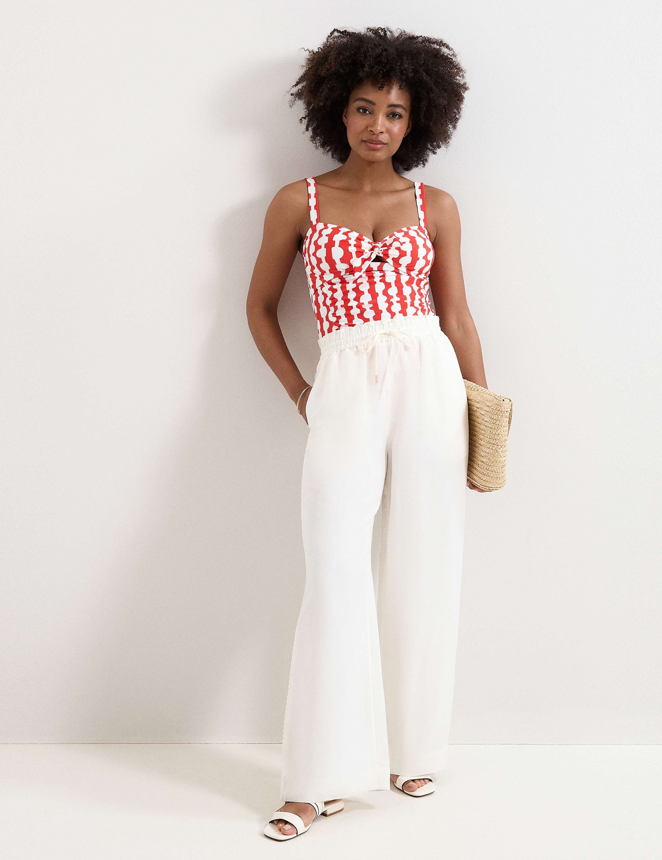 Printed Padded Tie Front Tankini Top 5 of 7