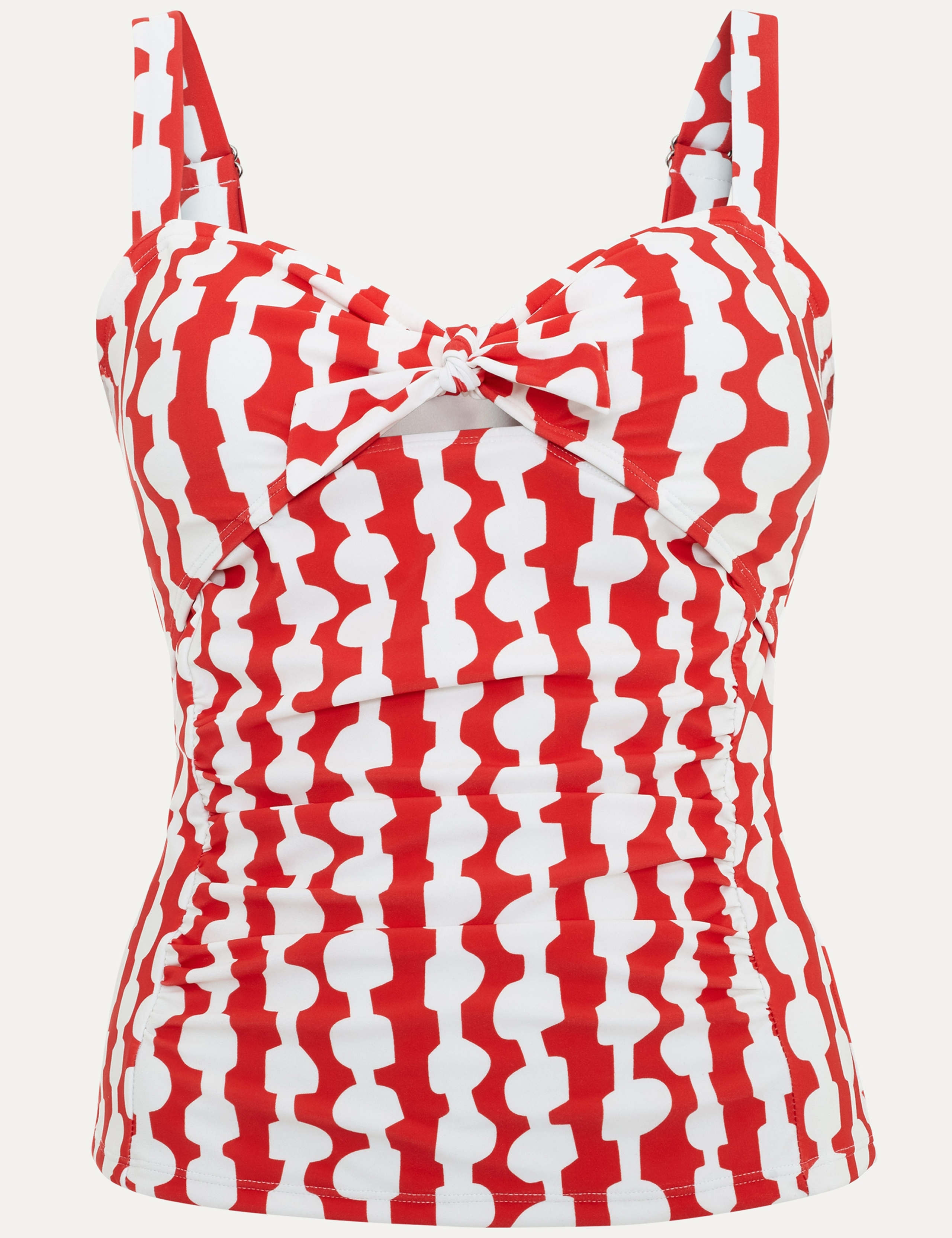 Printed Padded Tie Front Tankini Top 2 of 7