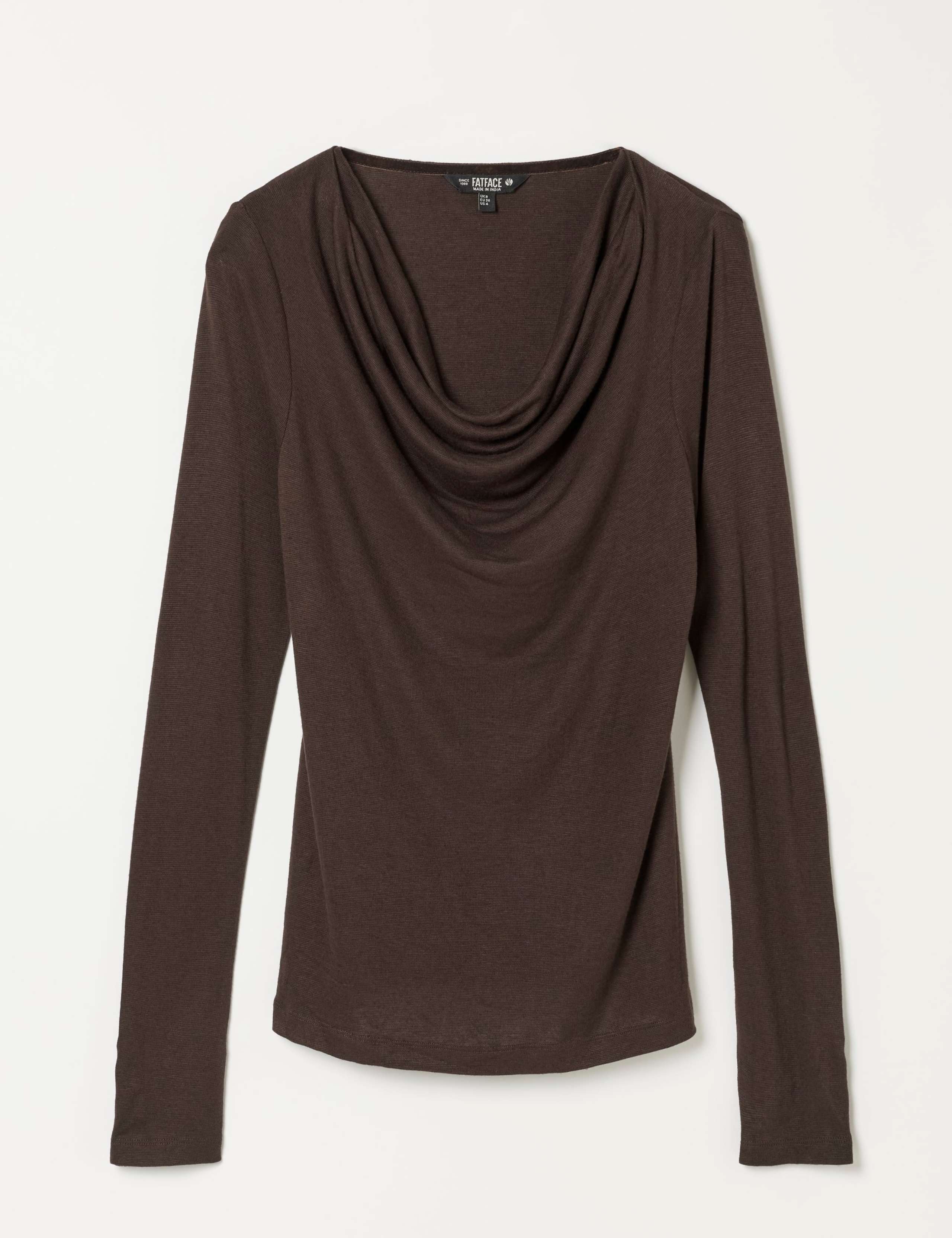 Cowl Neck Button Detail Top with Wool 2 of 6