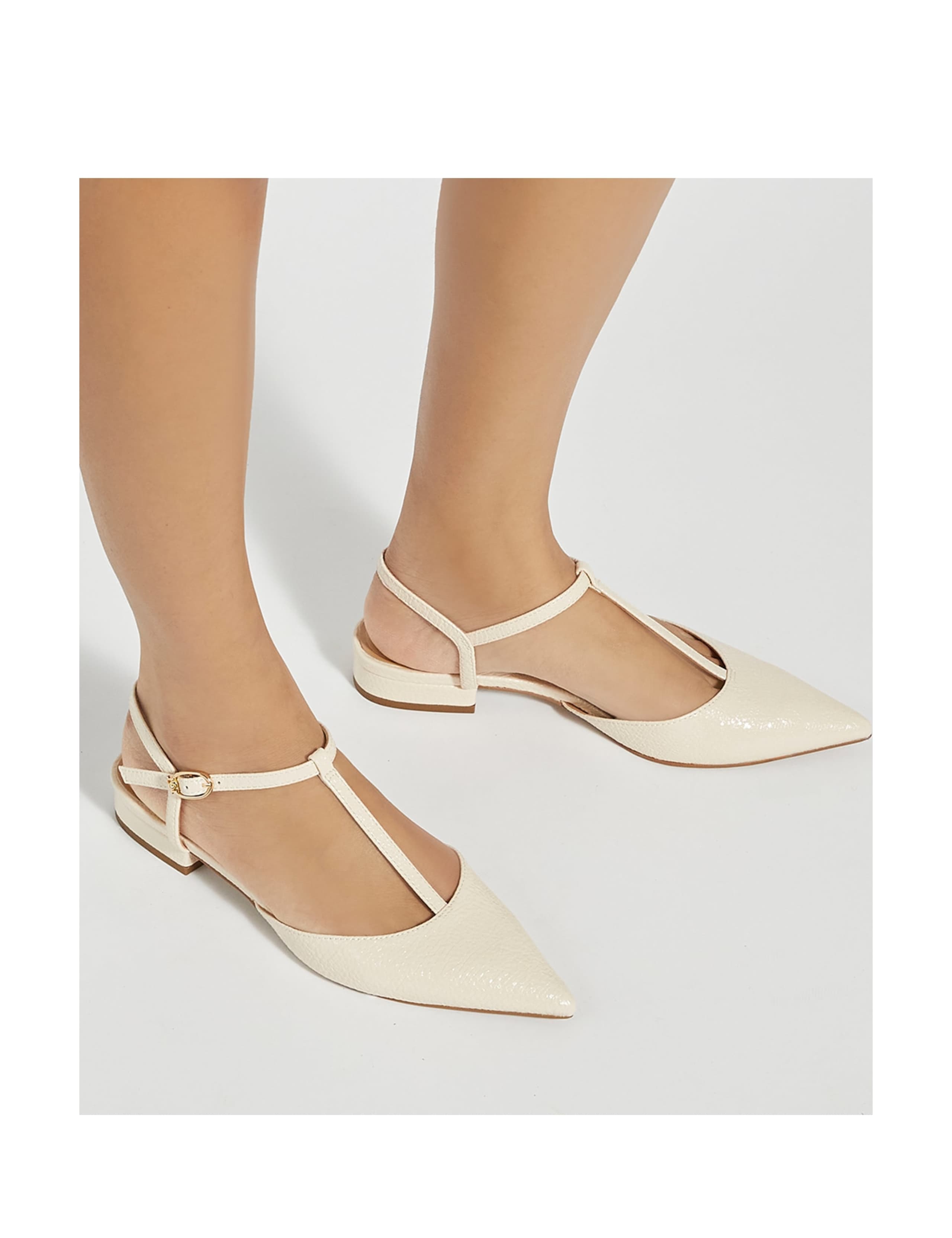 T Bar Pointed Court Shoes 2 of 6