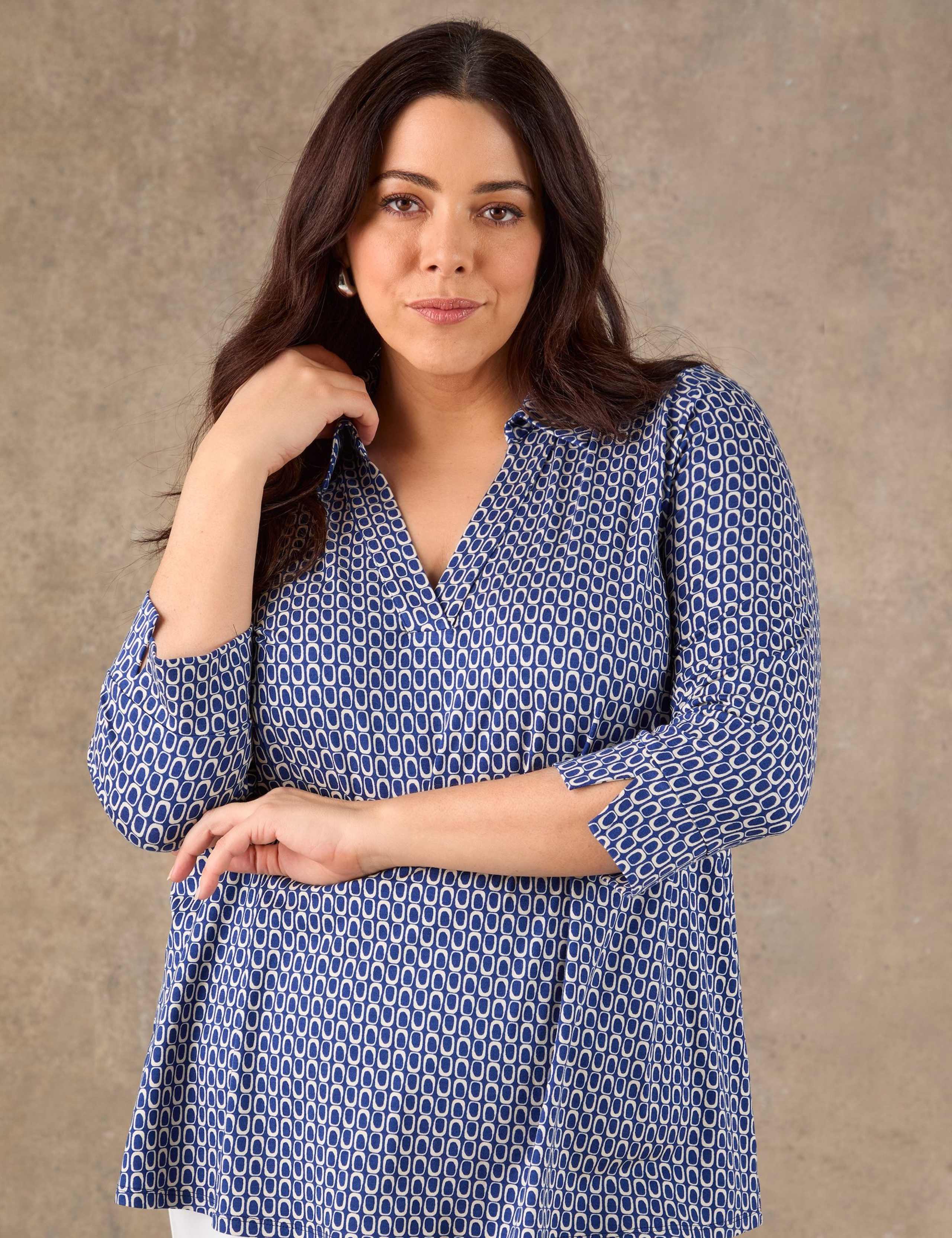 Geometric Polo Blouse 2 of 4