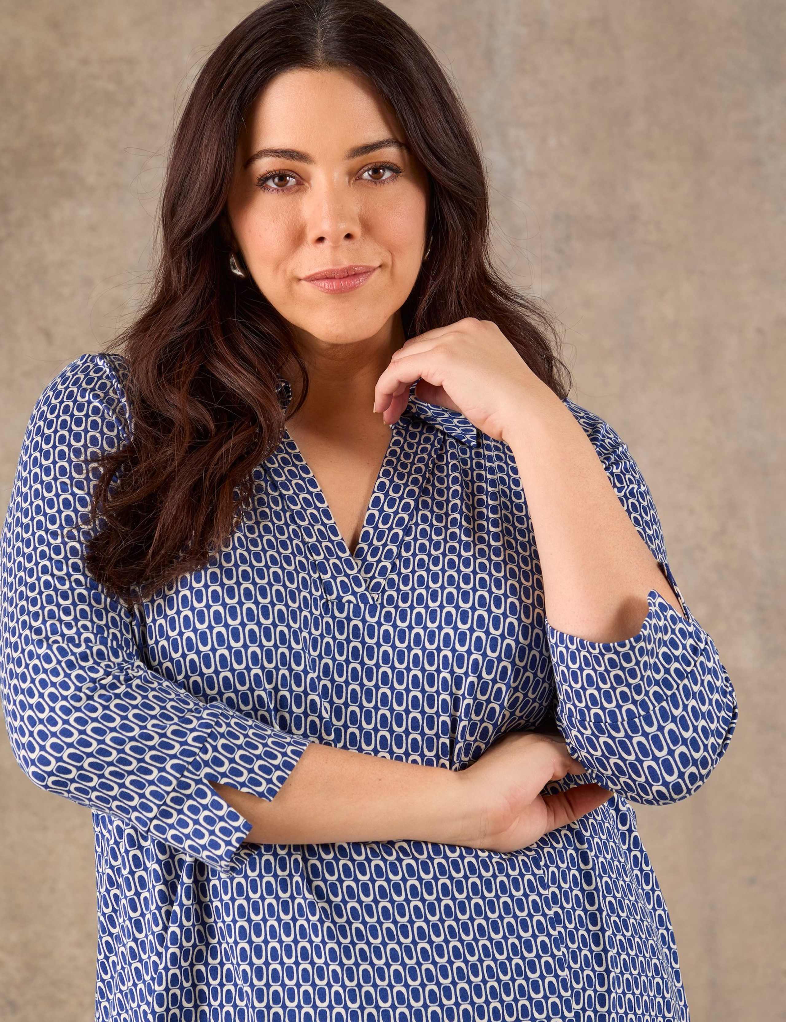 Geometric Polo Blouse 3 of 4