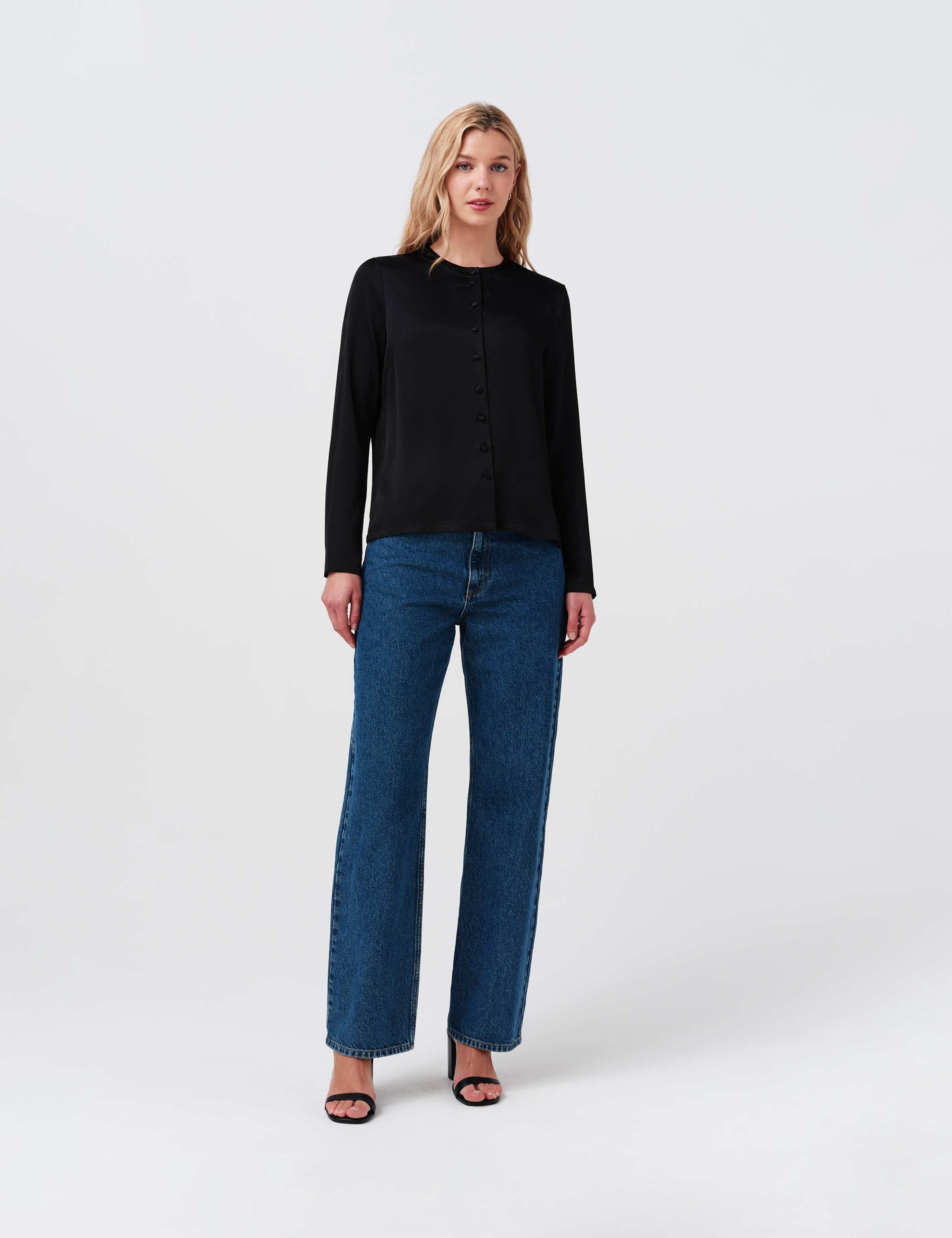 Crepe Button Front Blouse 5 of 8