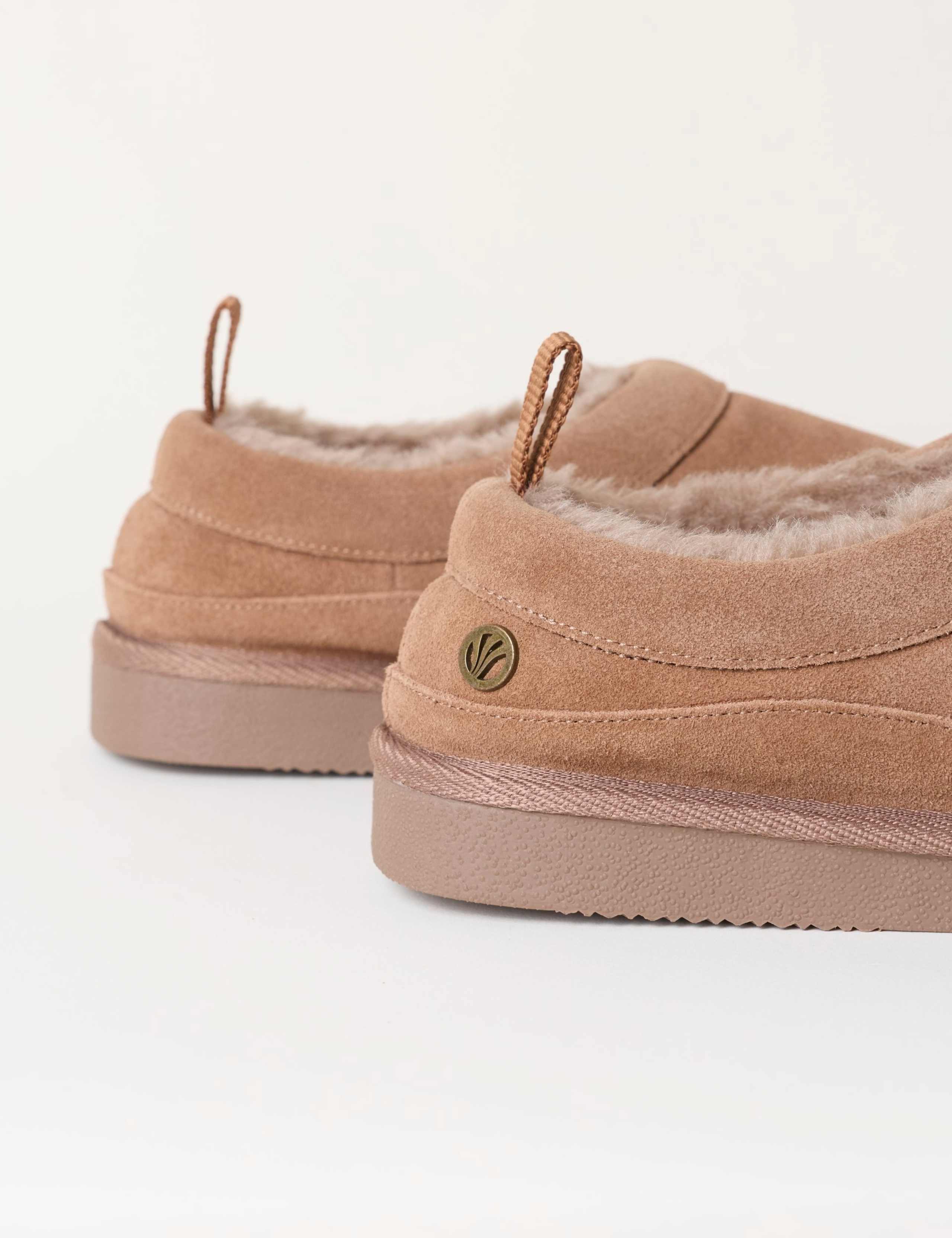 Suede Faux Fur Lined Mule Slippers 3 of 3