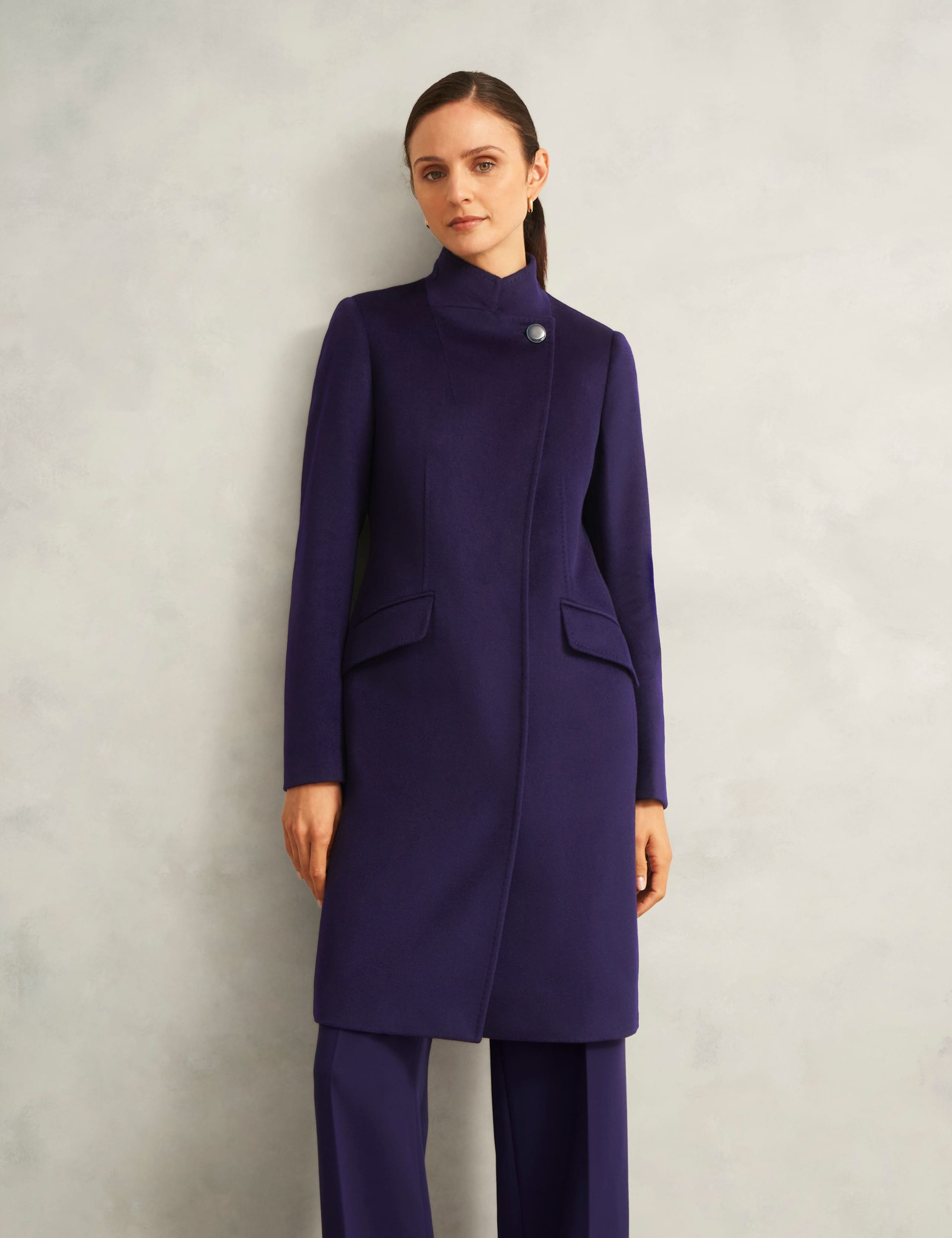 Pure Wool High Neck Tailored Coat 2 of 5