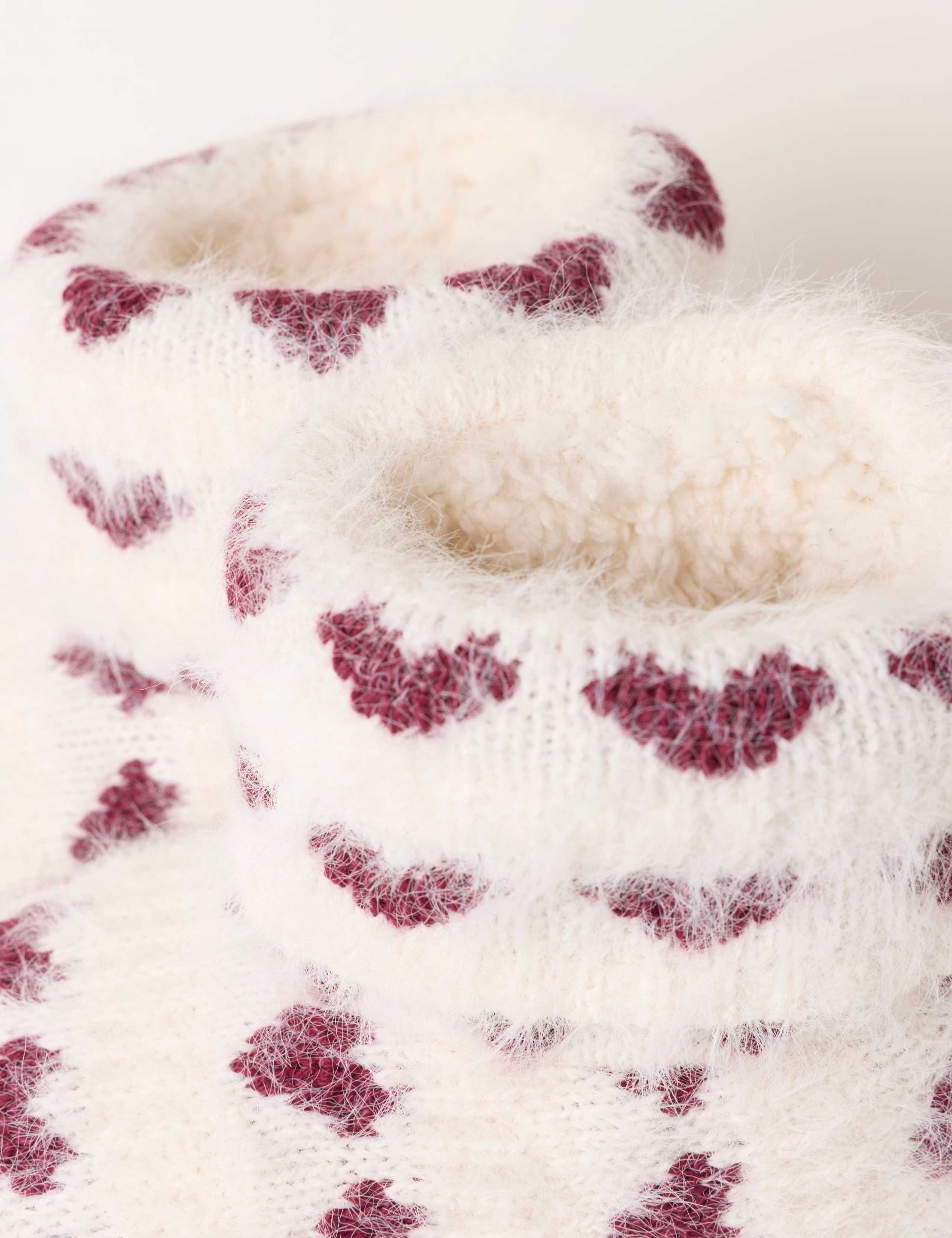 Heart Detail Knitted Slipper Boots 2 of 2