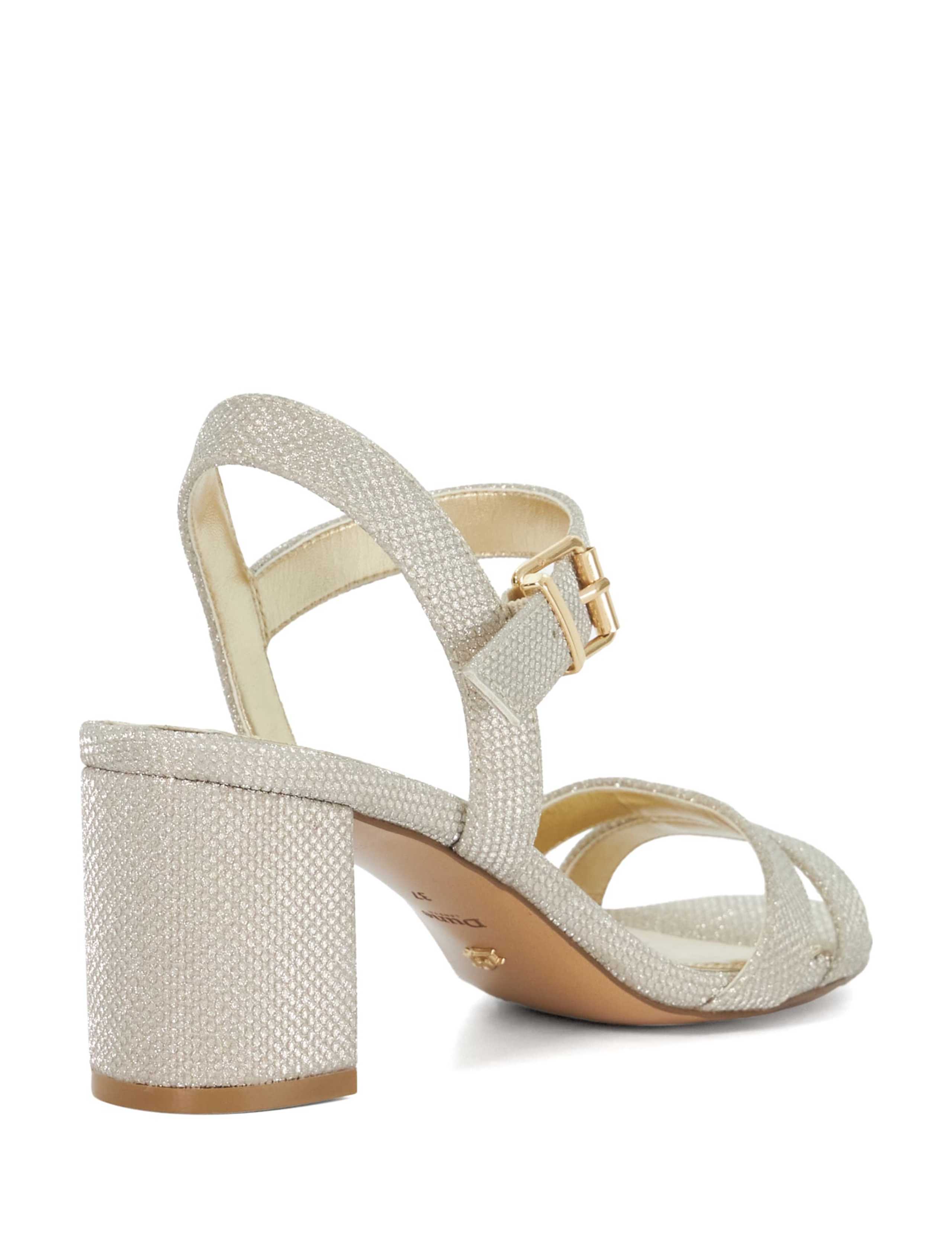 Metallic Strappy Block Heel Sandals 4 of 6