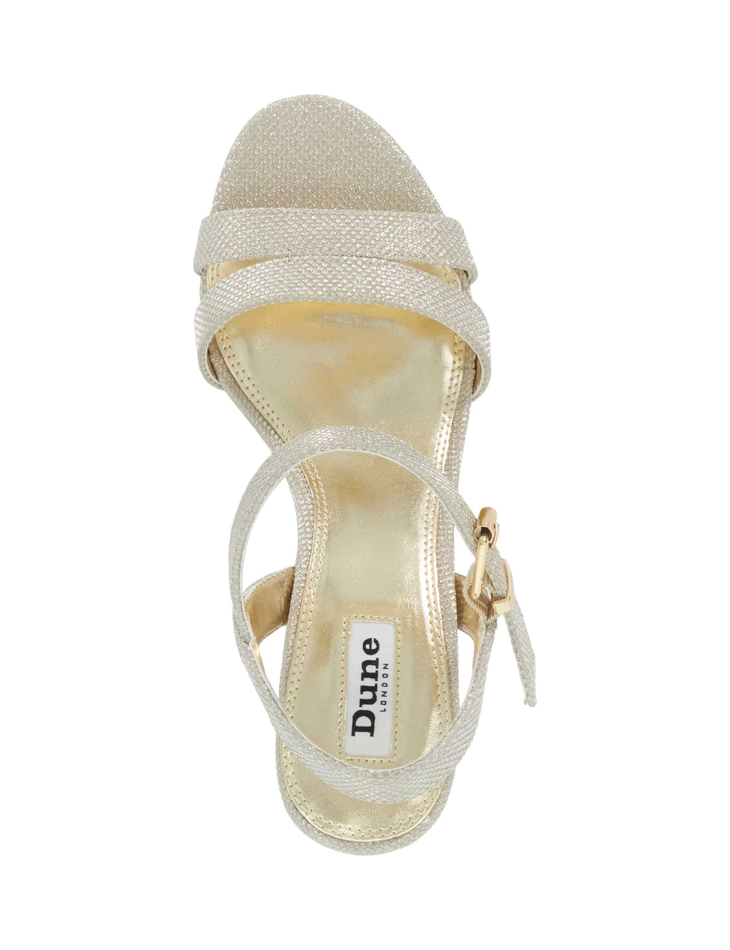 Metallic Strappy Block Heel Sandals 5 of 6