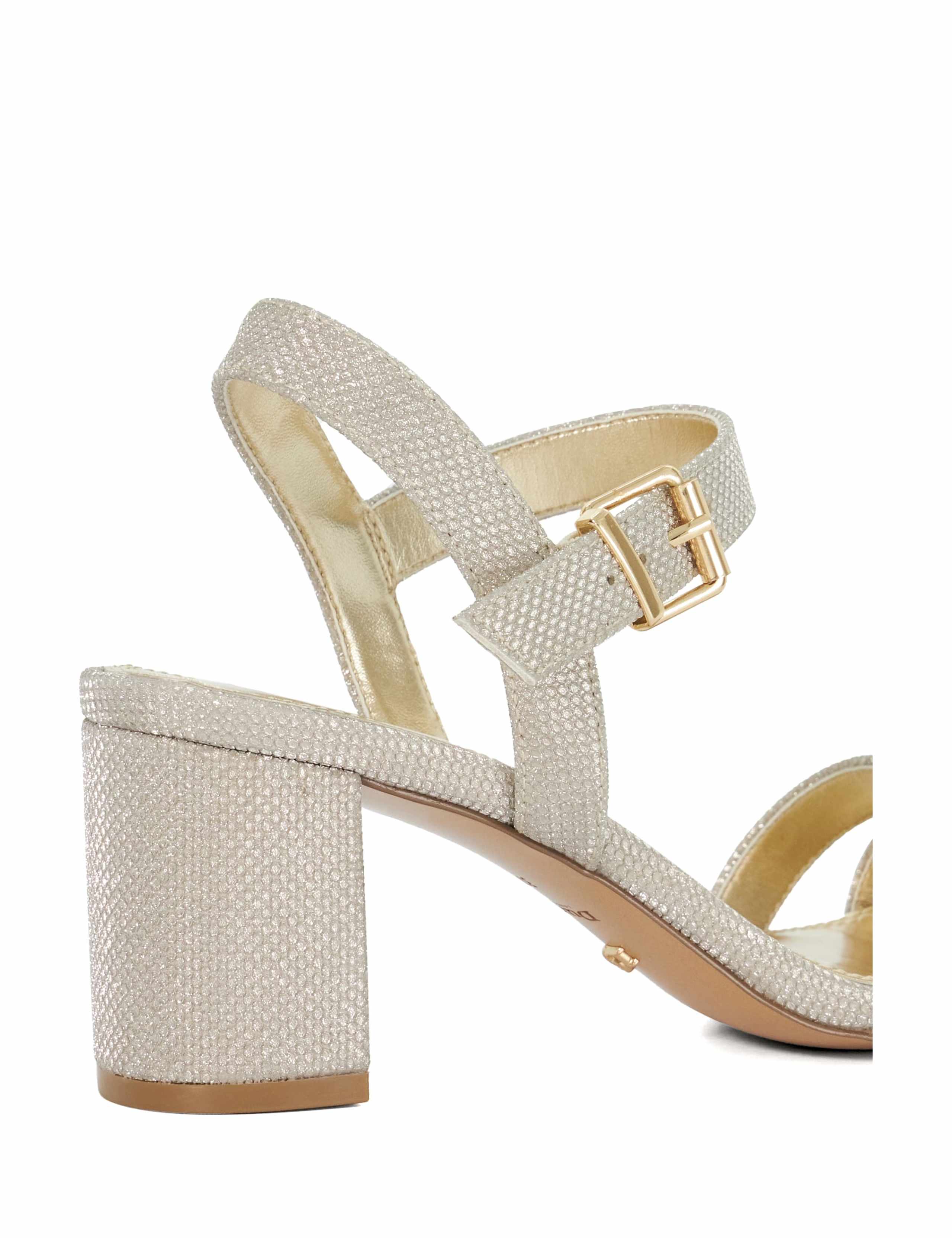Metallic Strappy Block Heel Sandals 6 of 6