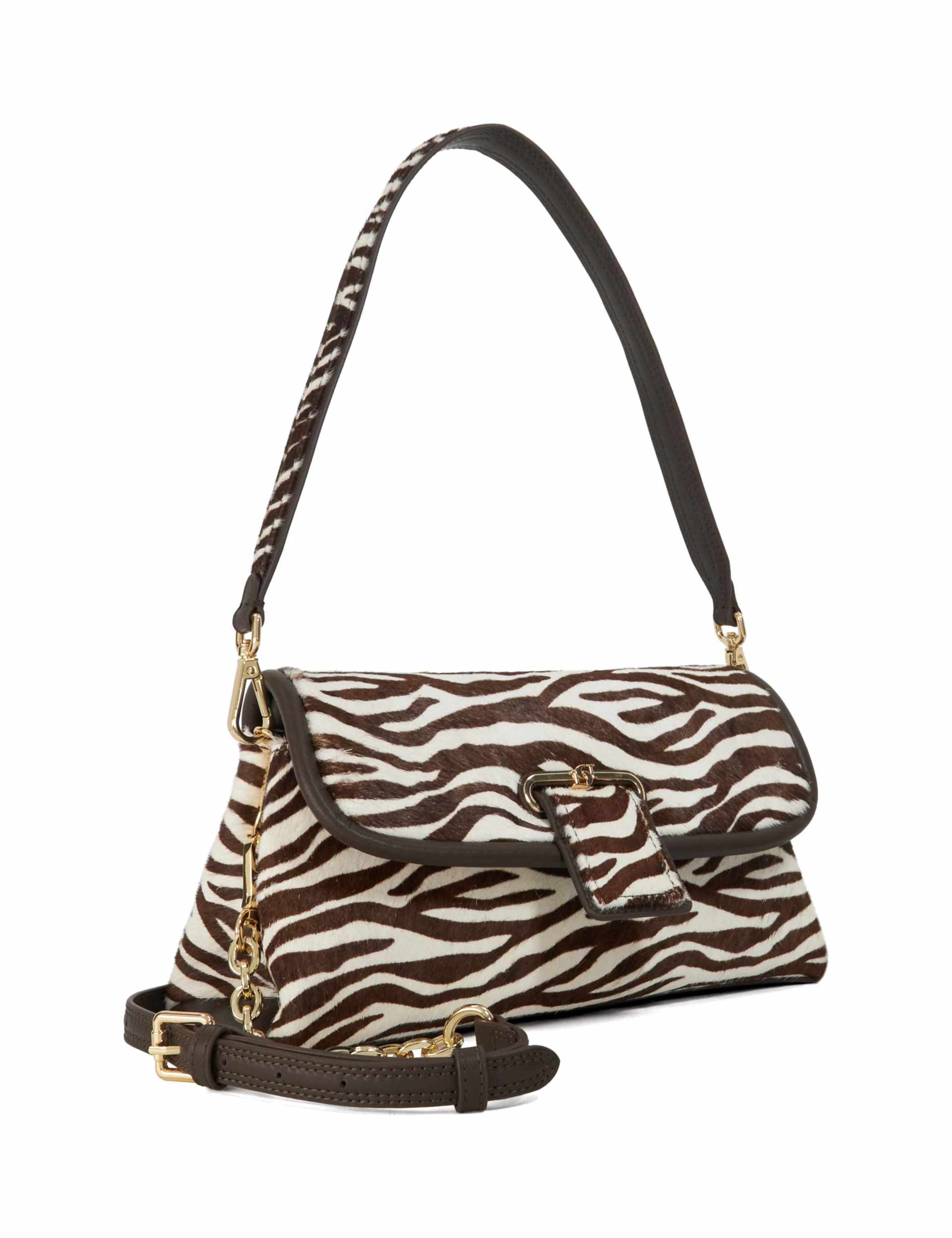 Leather Animal Print Shoulder Bag 2 of 5