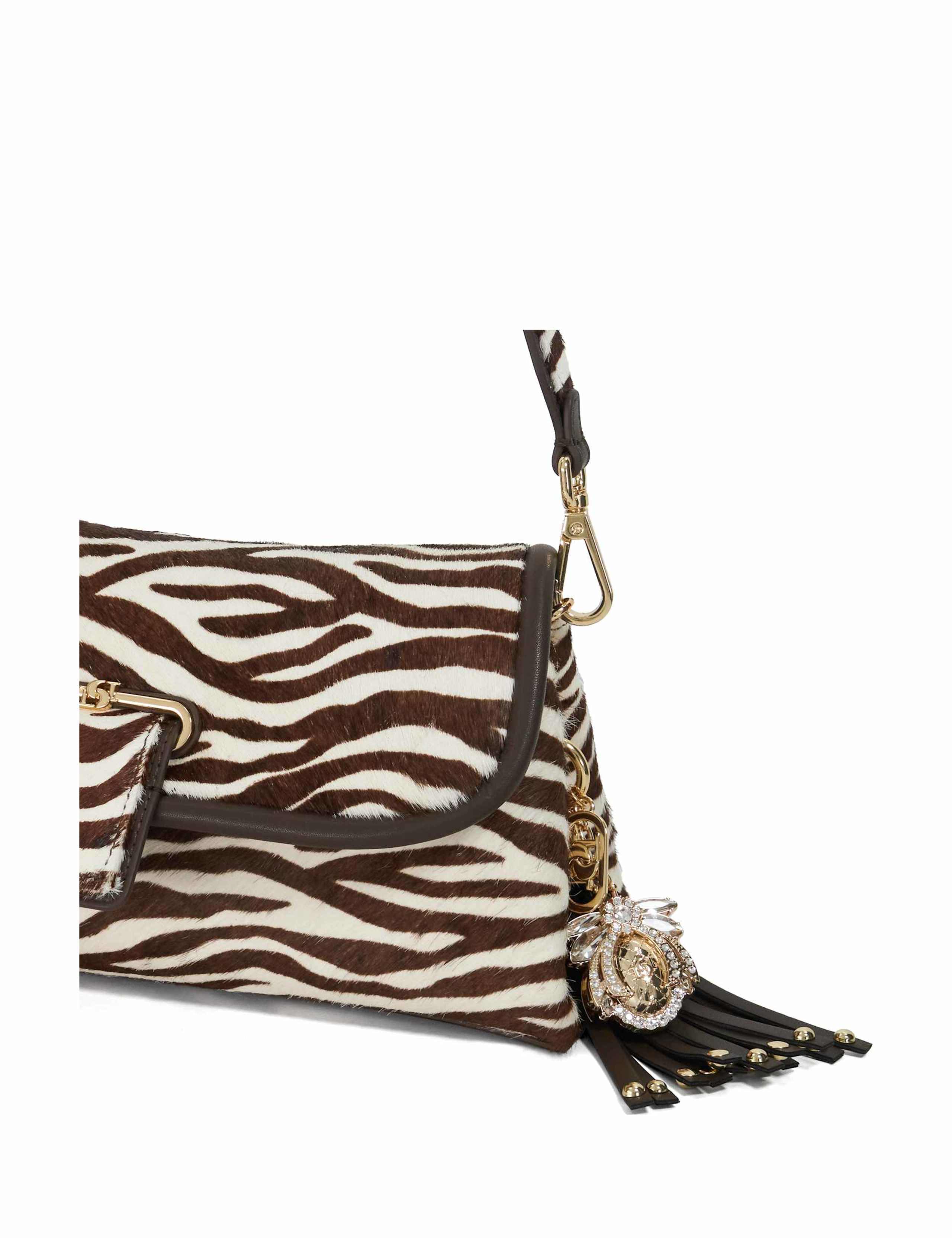 Leather Animal Print Shoulder Bag 4 of 5