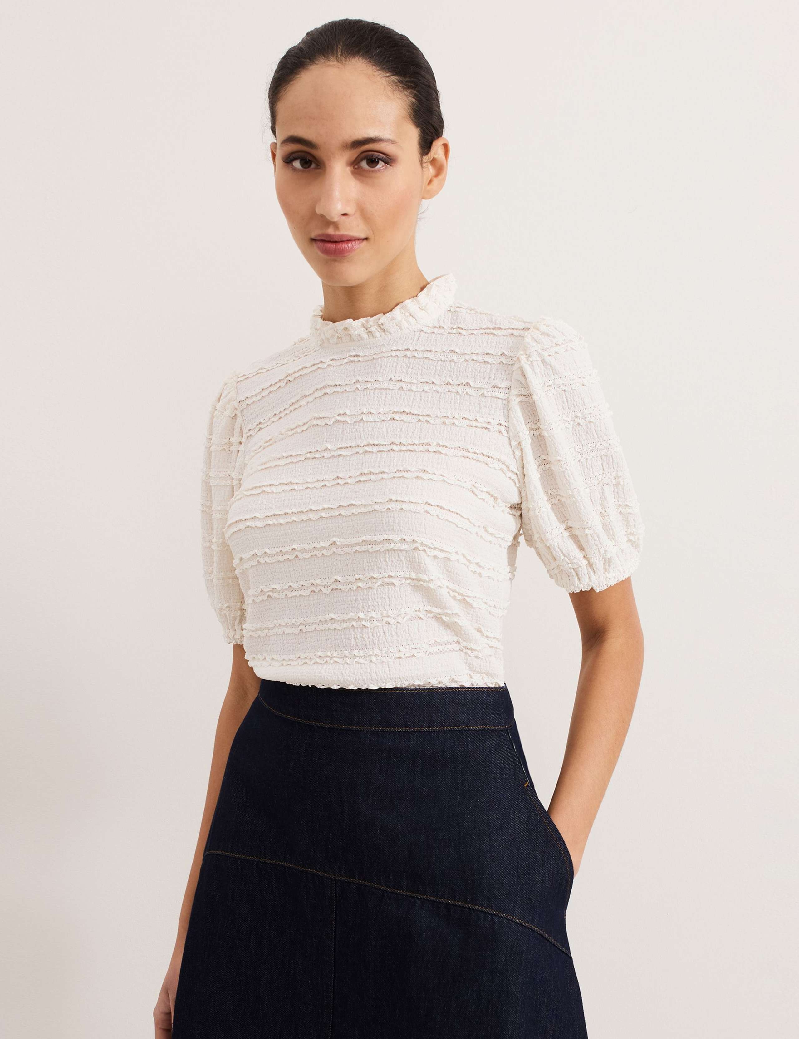 Lace Puff Sleeve Top 1 of 6