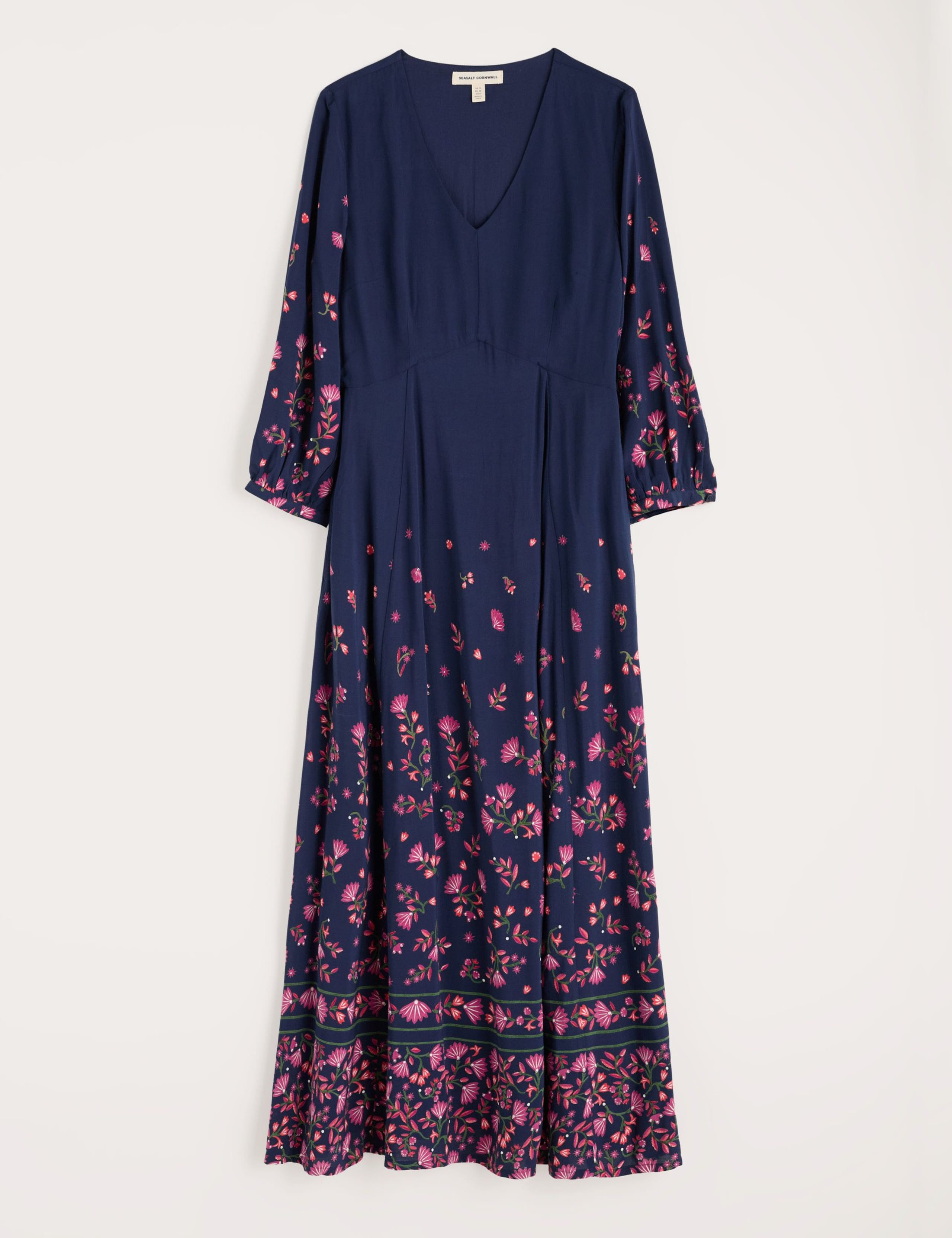 Floral V-Neck Midaxi Waisted Dress 2 of 5