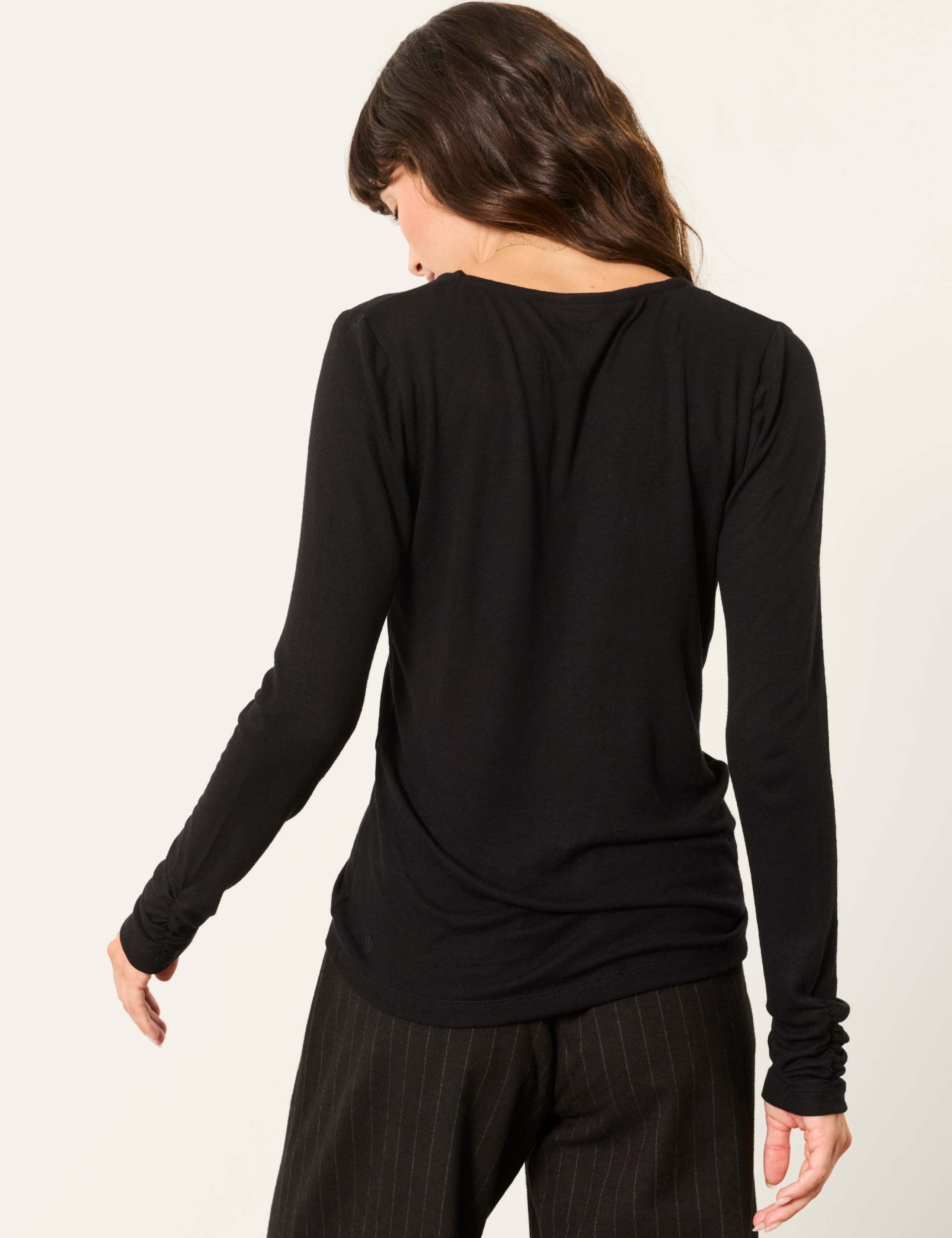 Twist Front Relaxed Top with Wool 3 of 6
