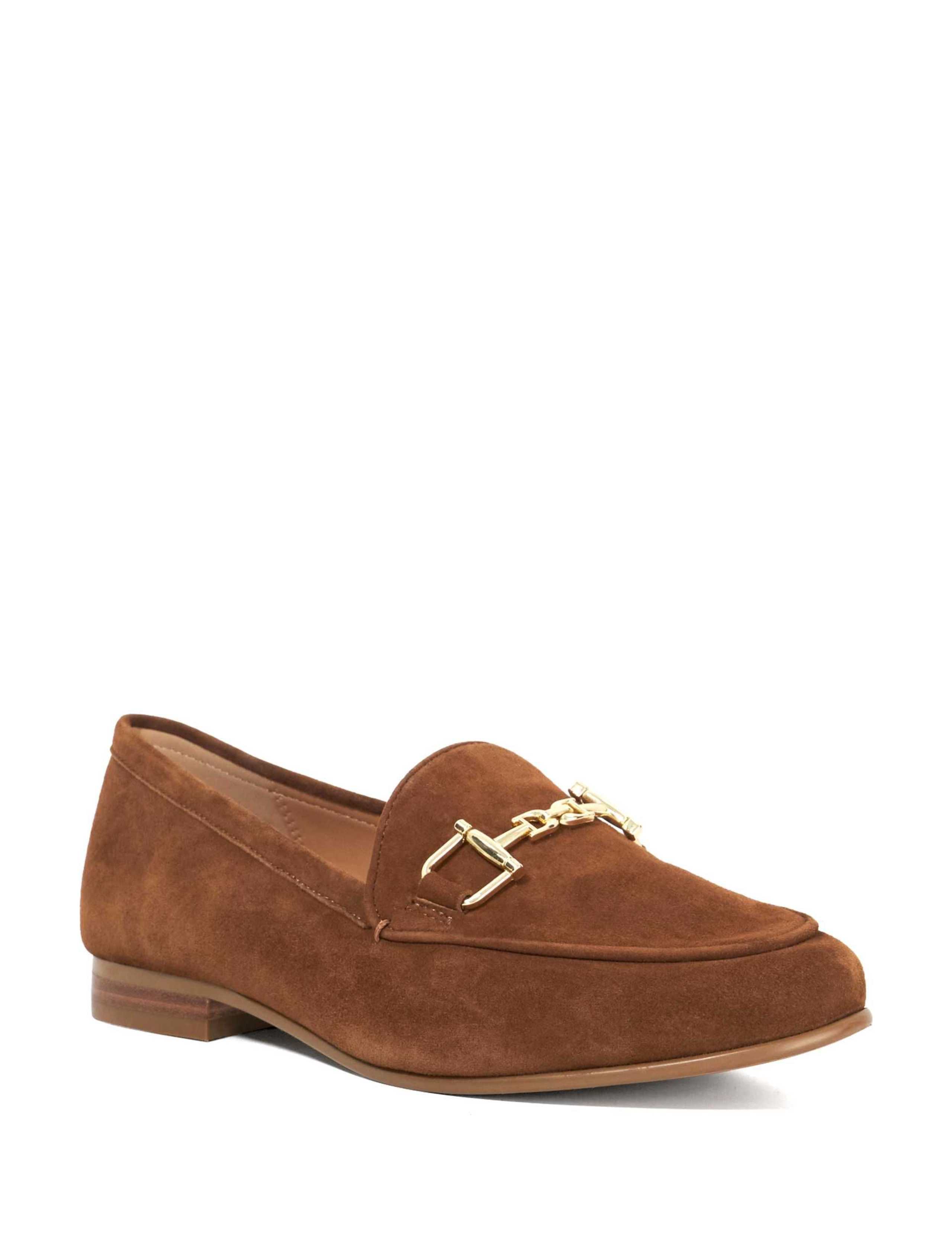 Wide Fit Suede Trim Block Heel Loafers 3 of 6