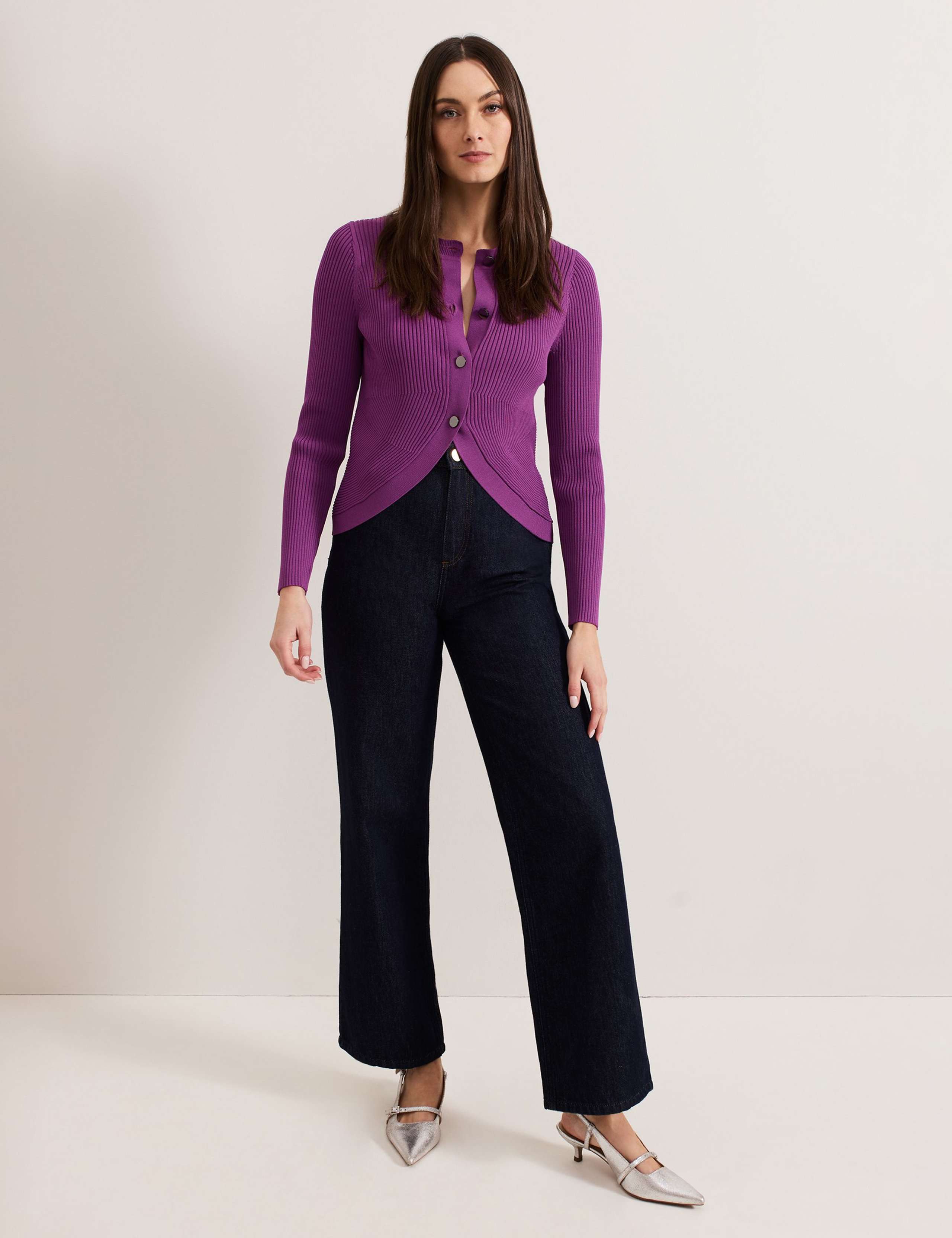 Textured Button Front Cardigan 3 of 5