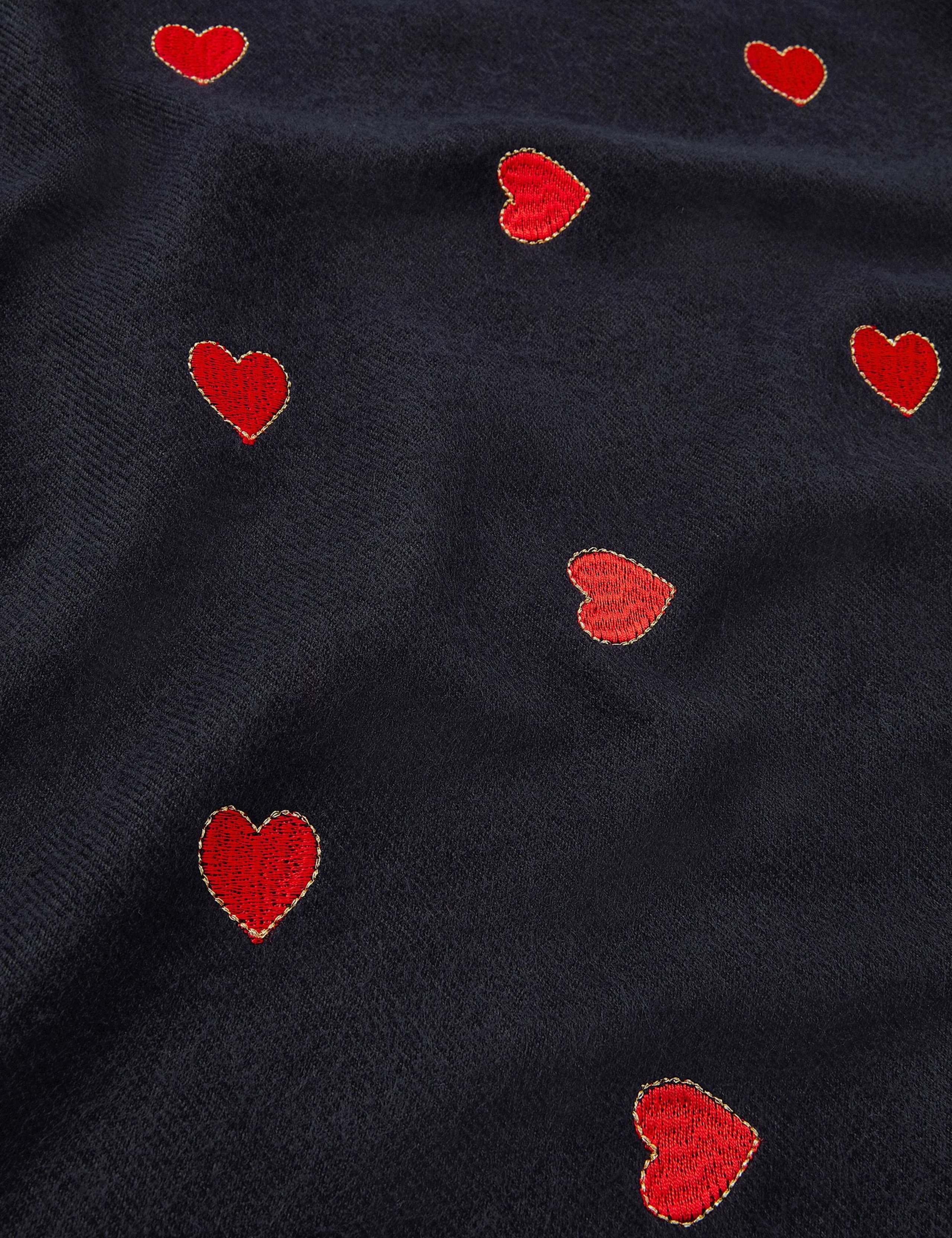 Woven Heart Embroidered Blanket Scarf 2 of 2