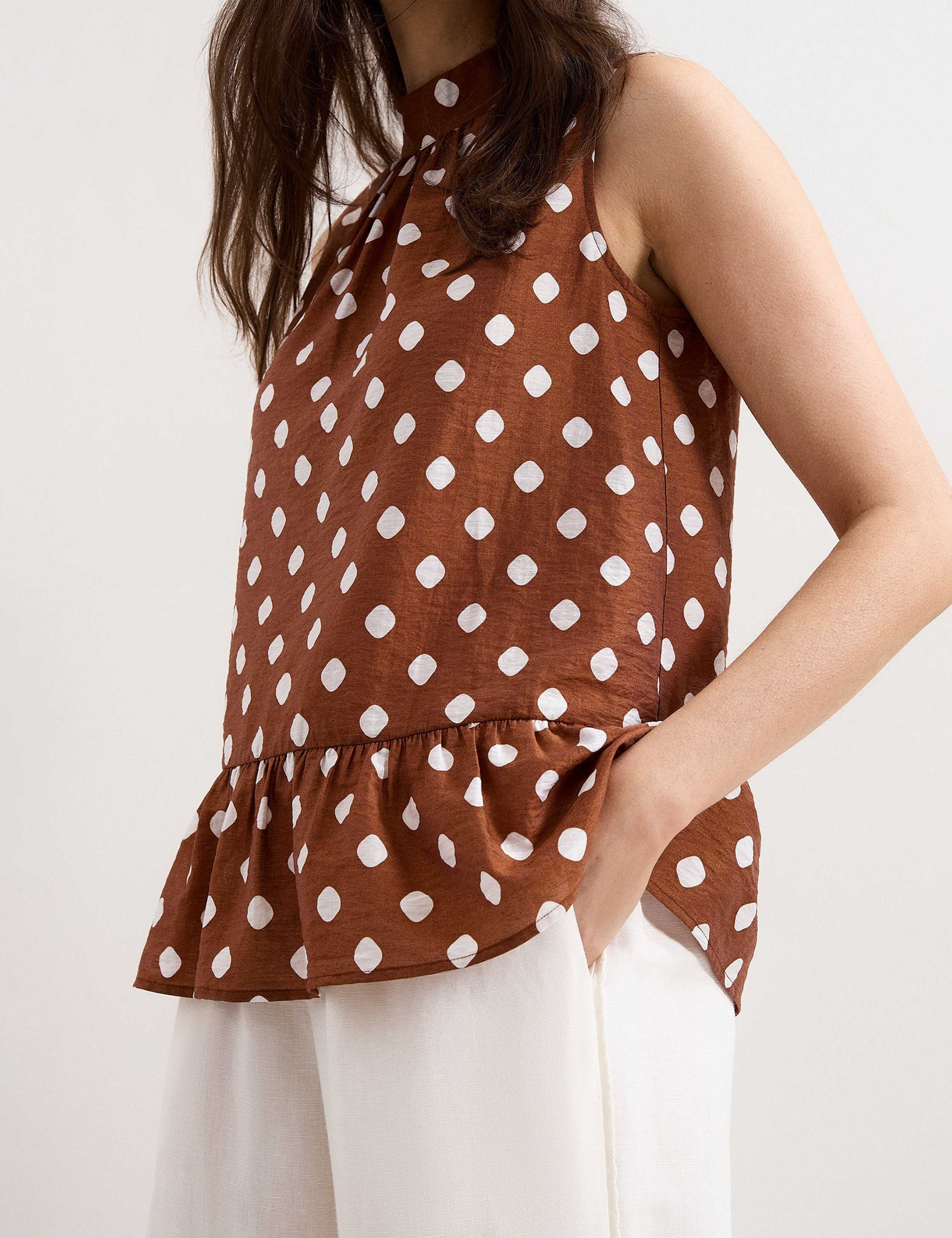 Polka Dot High Neck Blouse 5 of 6