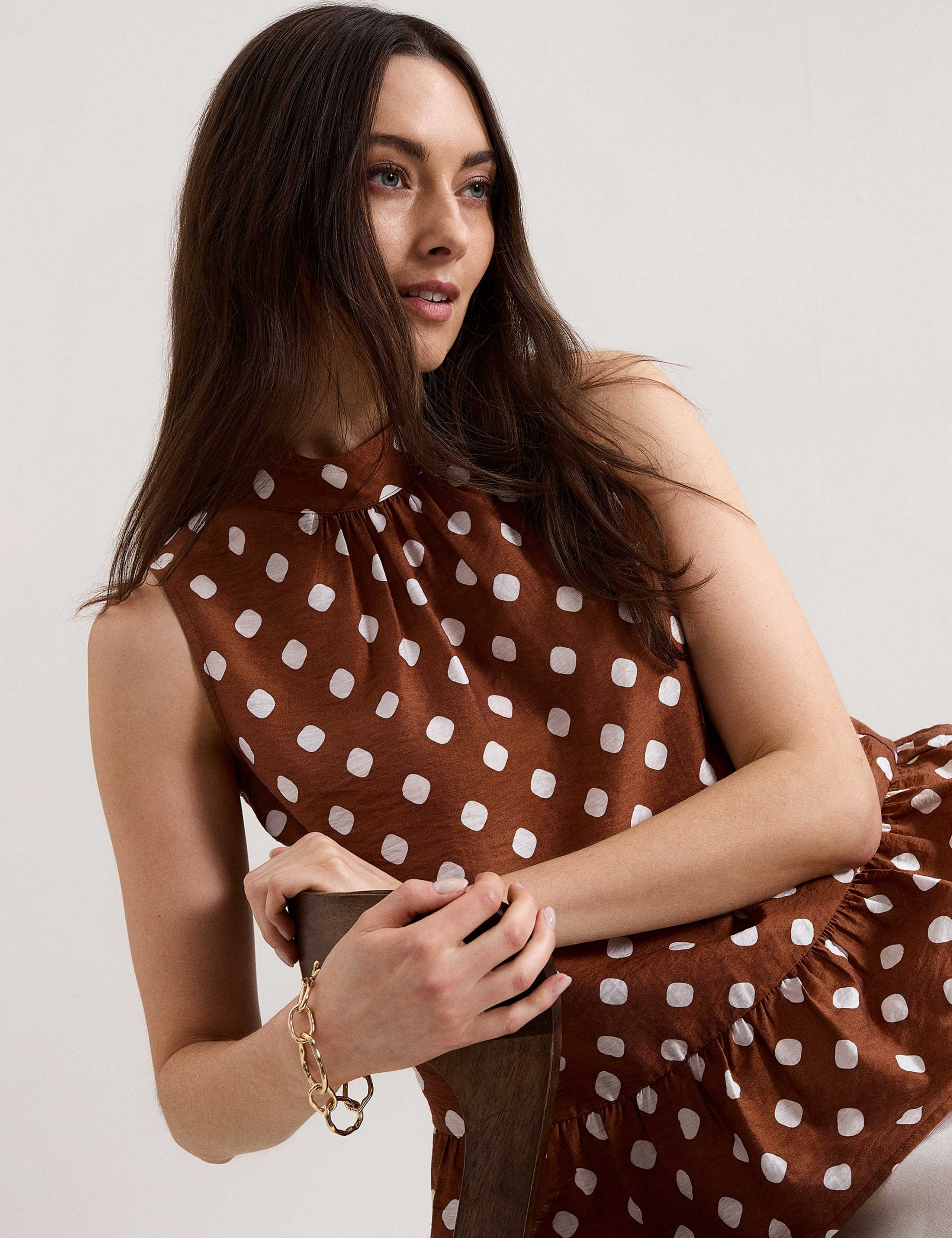 Polka Dot High Neck Blouse 6 of 6