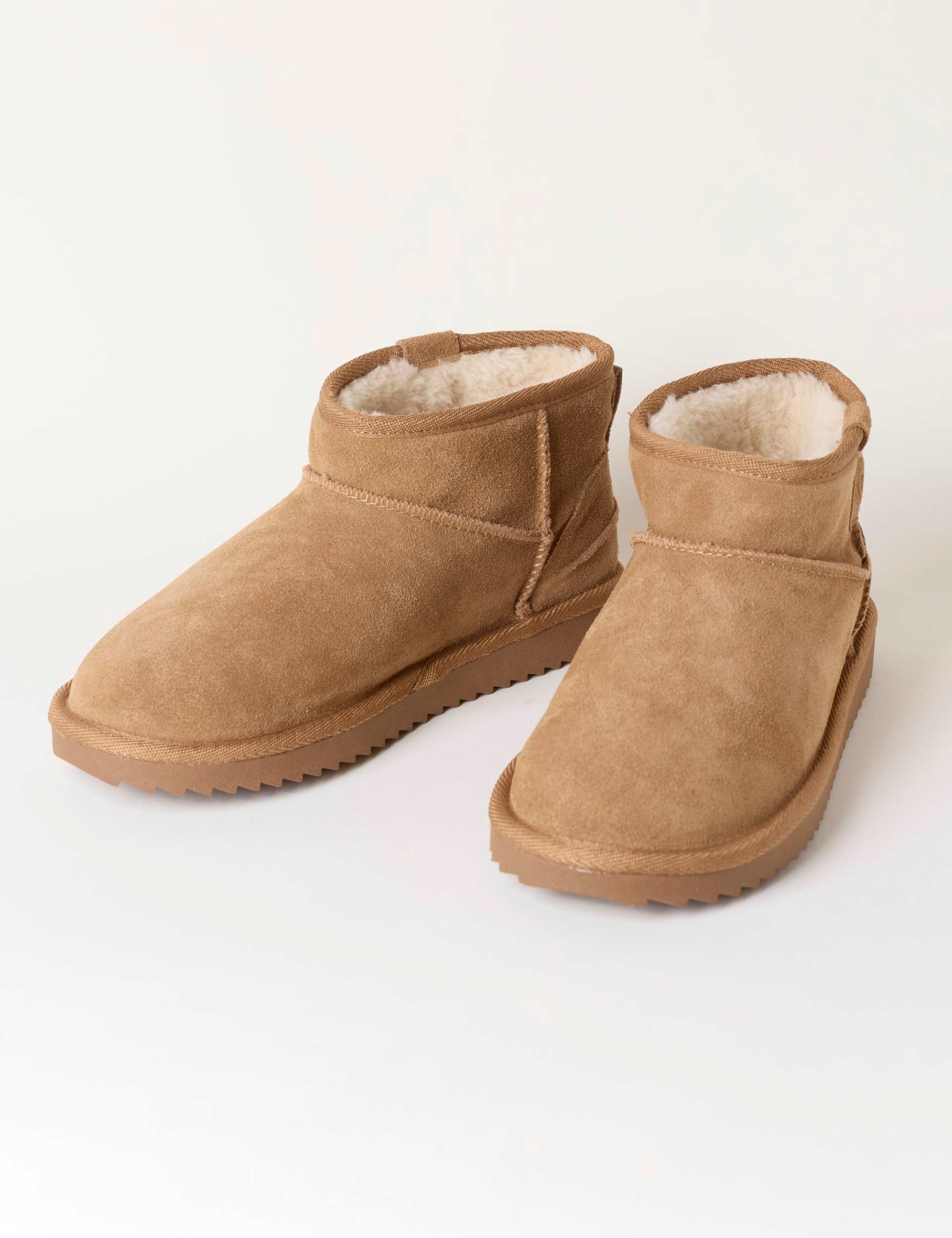 Suede Flat Mini Boot Slippers 2 of 3