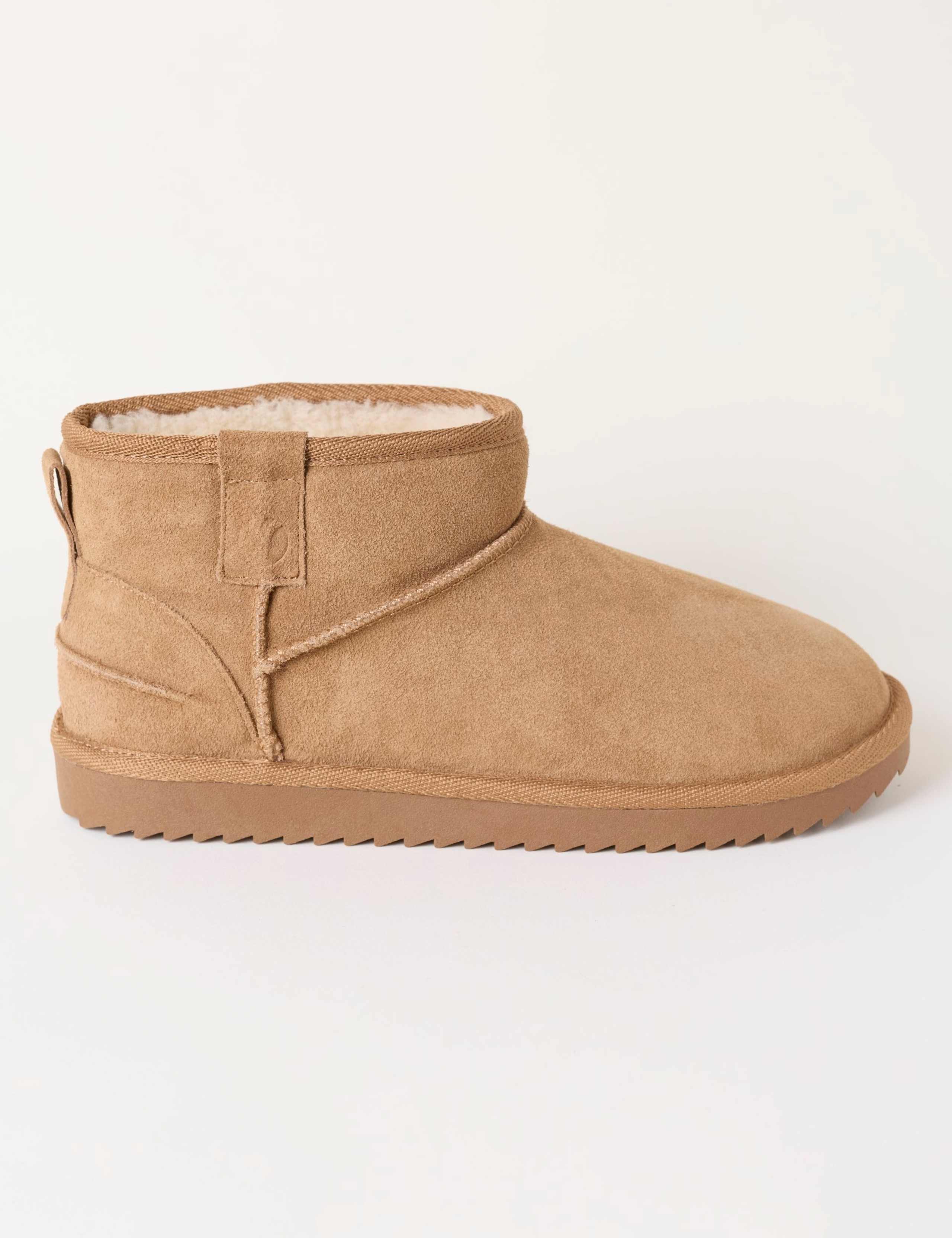 Suede Flat Mini Boot Slippers 1 of 3